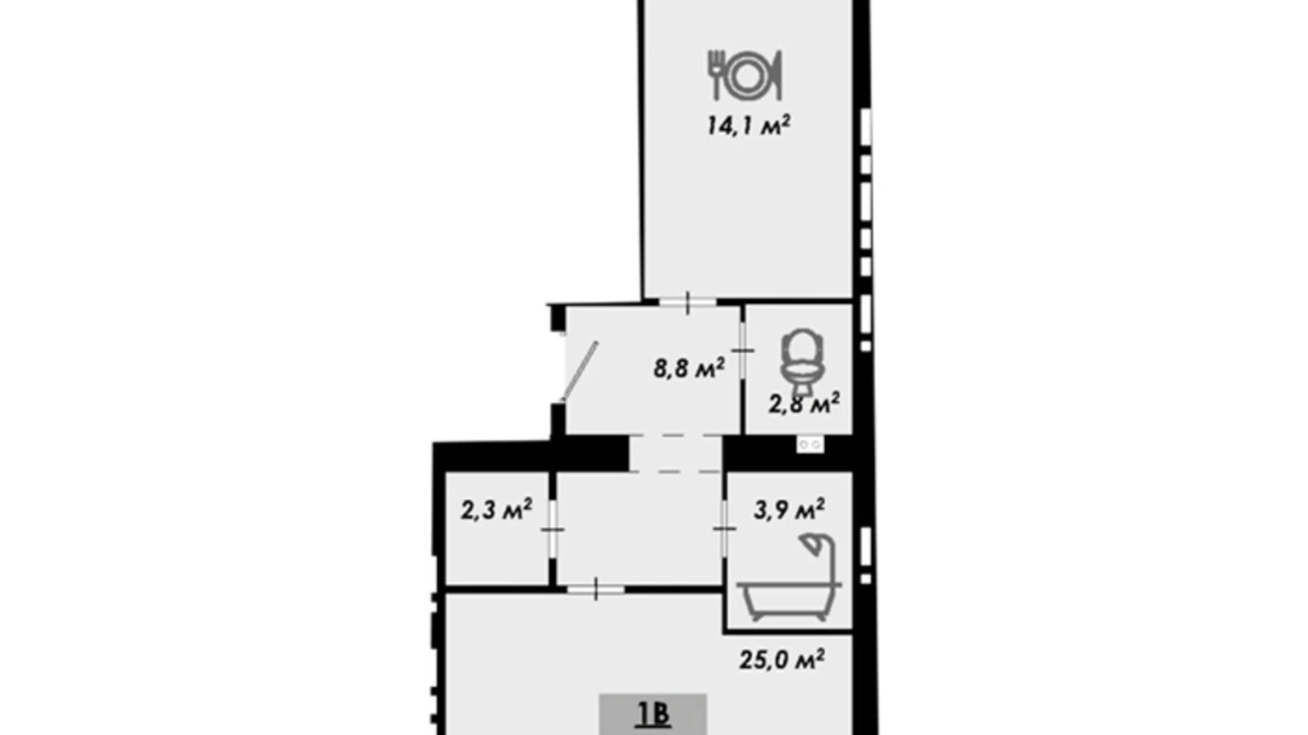 Продается 1-комнатная квартира 61.3 кв. м в Черкассах, ул. Надпольная, 222 - фото 2