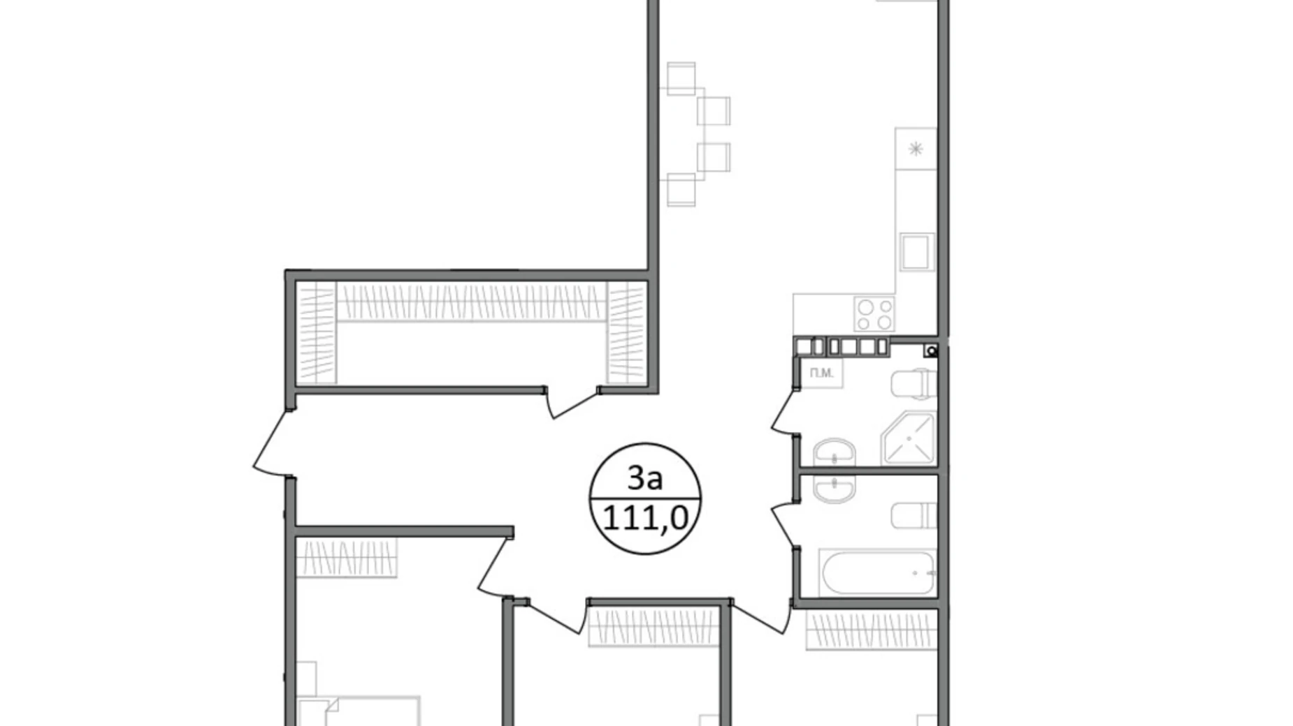 Продается 3-комнатная квартира 111.1 кв. м в Басовке, Кольцевая дор. - фото 2