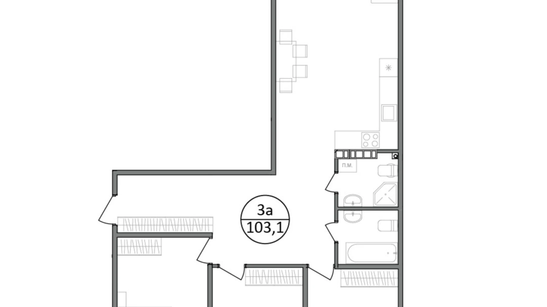 Продається 3-кімнатна квартира 103.3 кв. м у Басівці, цена: 96379 $ - фото 2