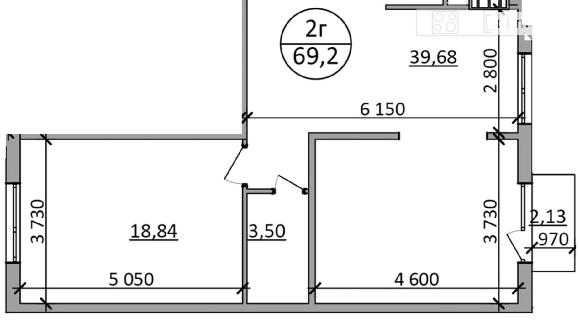 Продается 1-комнатная квартира 69.2 кв. м в Басовке, Кольцевая дор. - фото 2