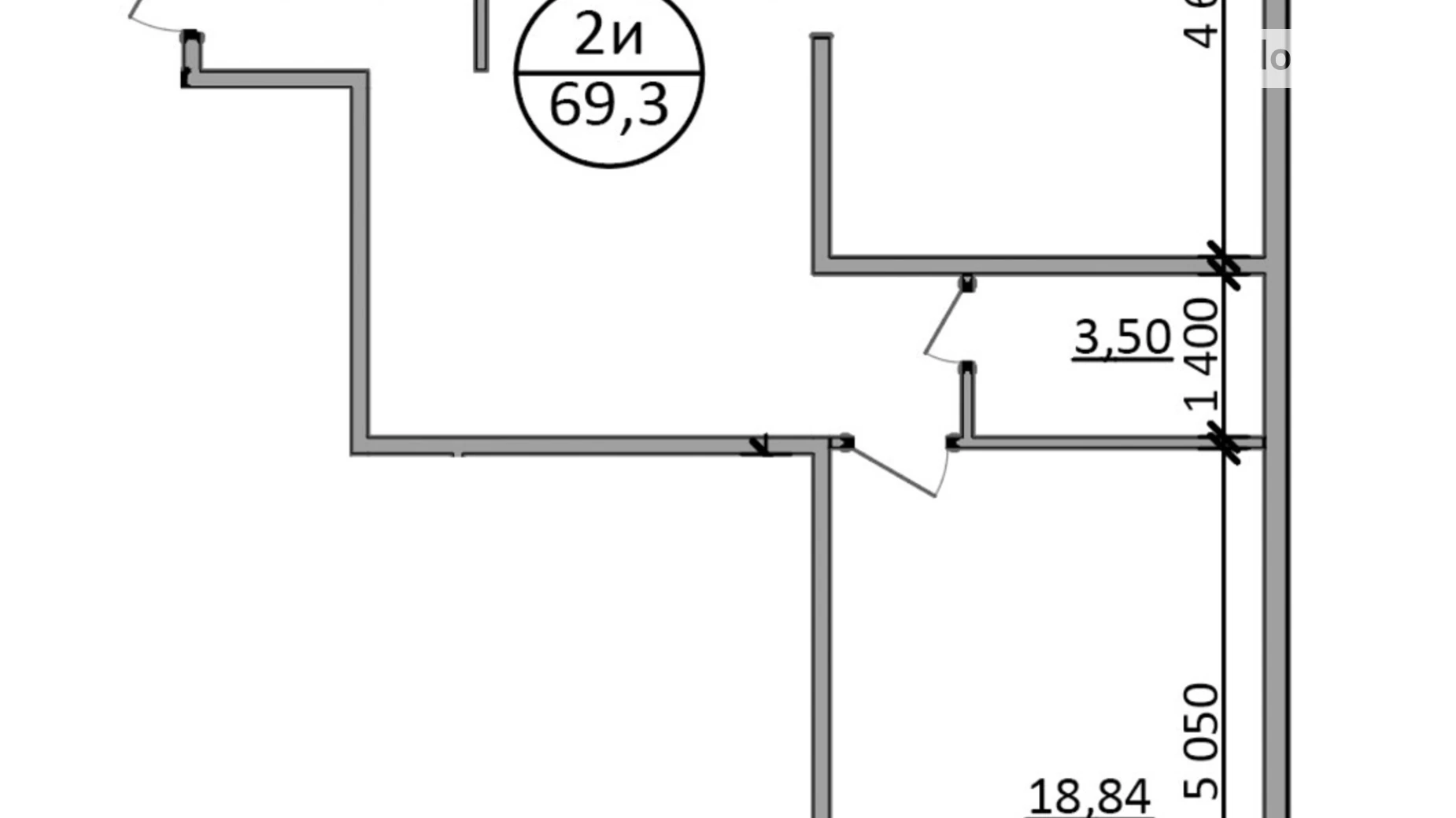 Продается 1-комнатная квартира 69.3 кв. м в Басовке, Кольцевая дор. - фото 2