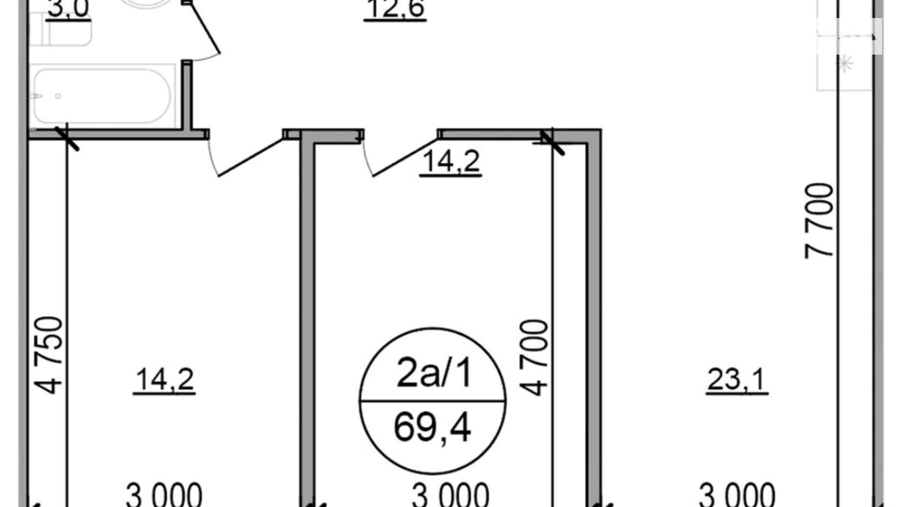 Продается 2-комнатная квартира 69.4 кв. м в Басовке, Кольцевая дор. - фото 2