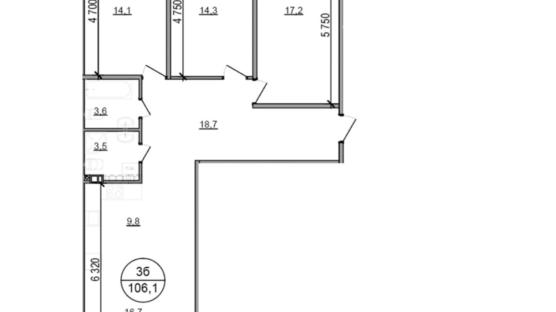 Продається 3-кімнатна квартира 106.1 кв. м у, цена: 88063 $ - фото 2