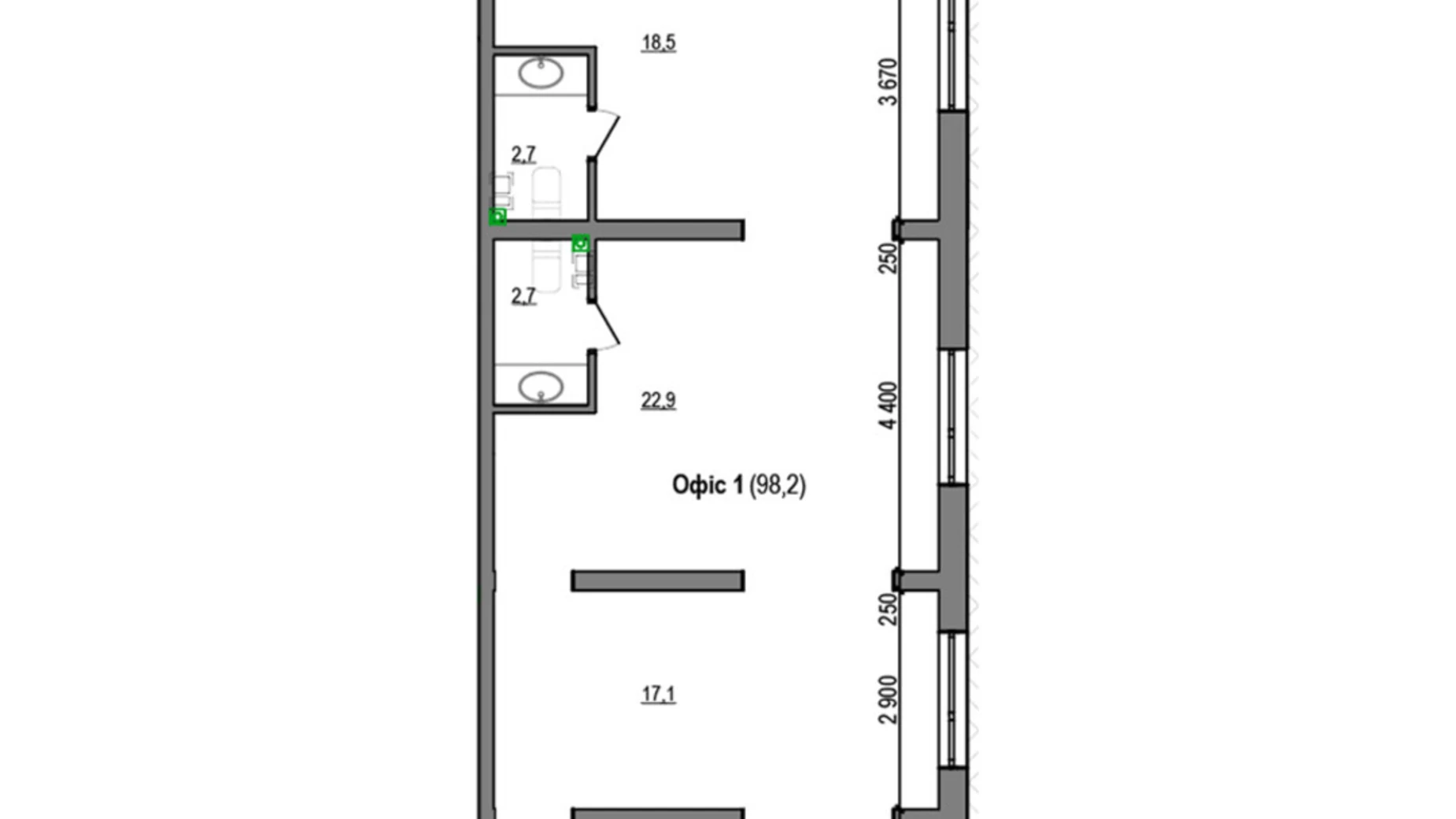Продається офіс 98.2 кв. м в бізнес-центрі, цена: 83961 $ - фото 2