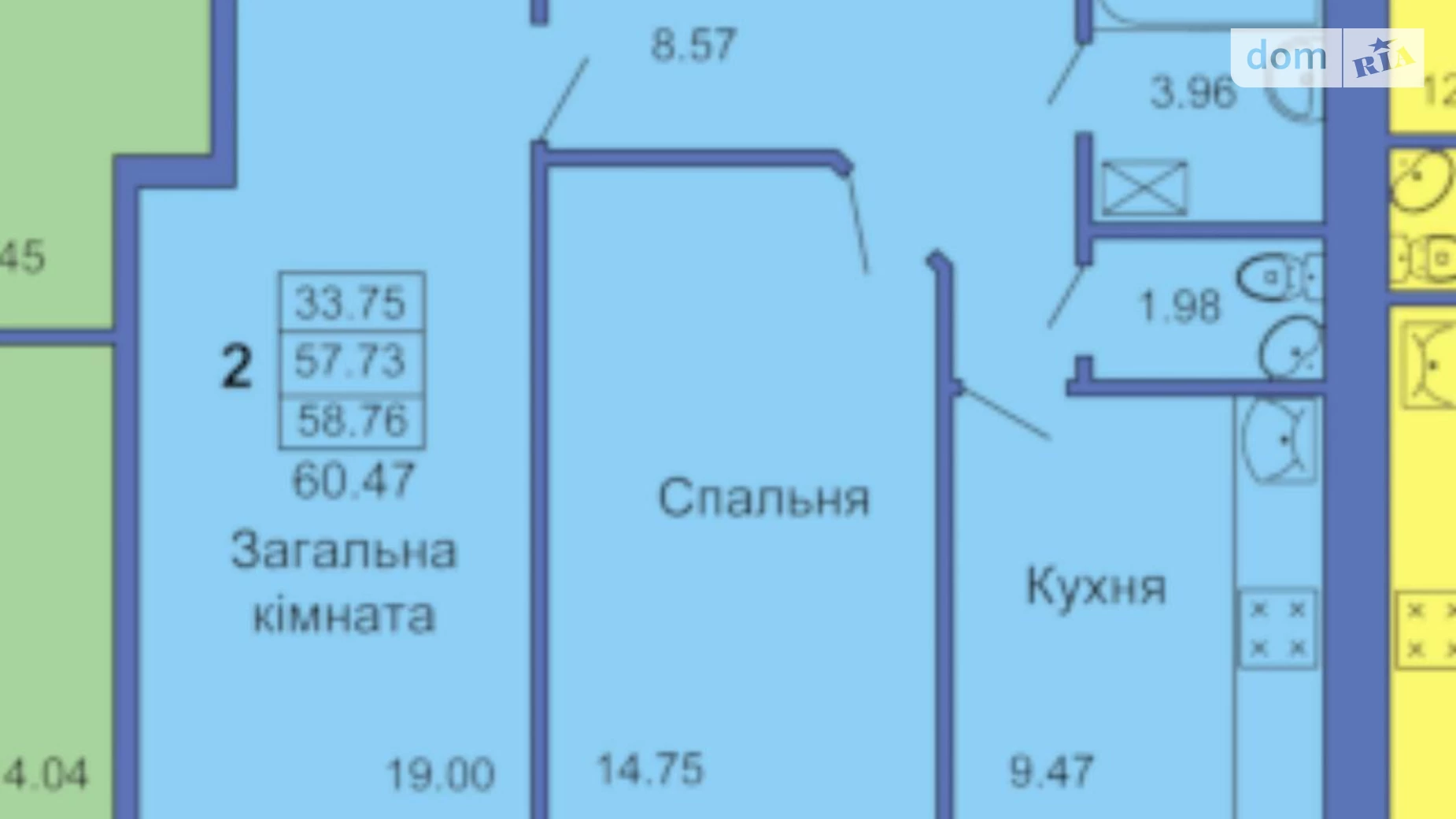 Продається 2-кімнатна квартира 60.47 кв. м у Полтаві, цена: 60000 $ - фото 2