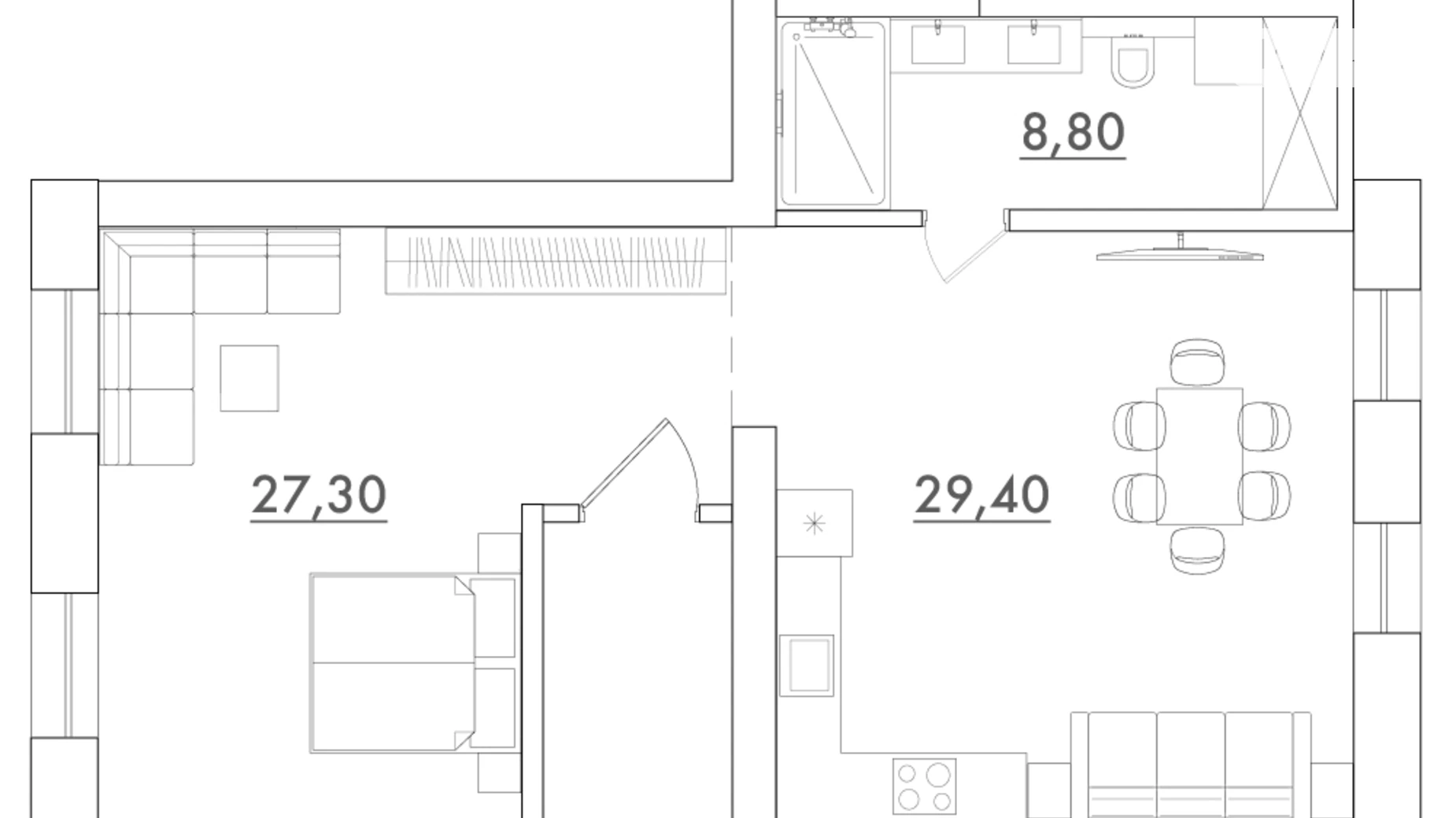 Продается 1-комнатная квартира 65.5 кв. м в Зазимье, ул. Киевская, 10В корпус 5 - фото 2