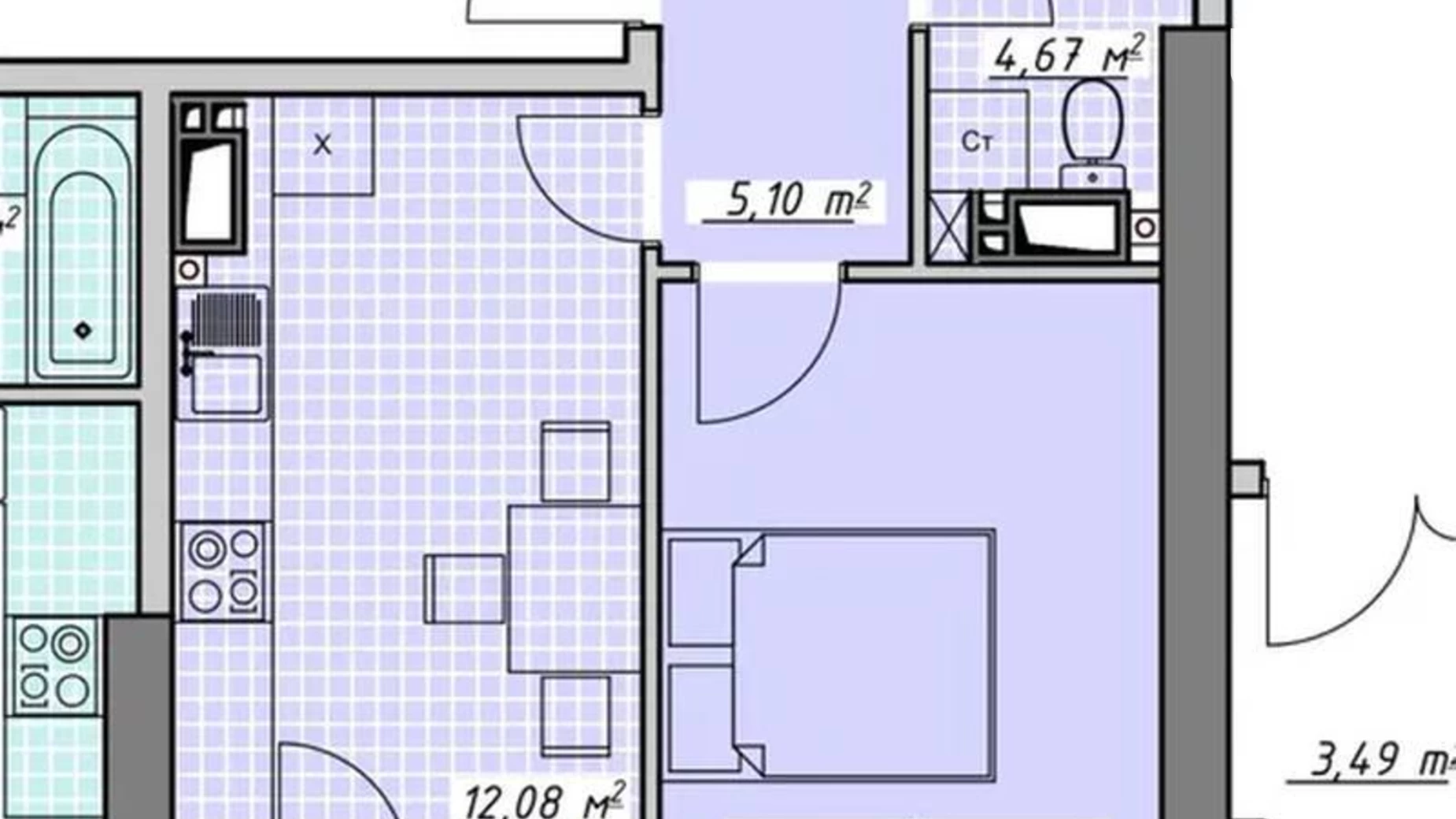 Продается 1-комнатная квартира 38 кв. м в Одессе, пер. Курортный - фото 4