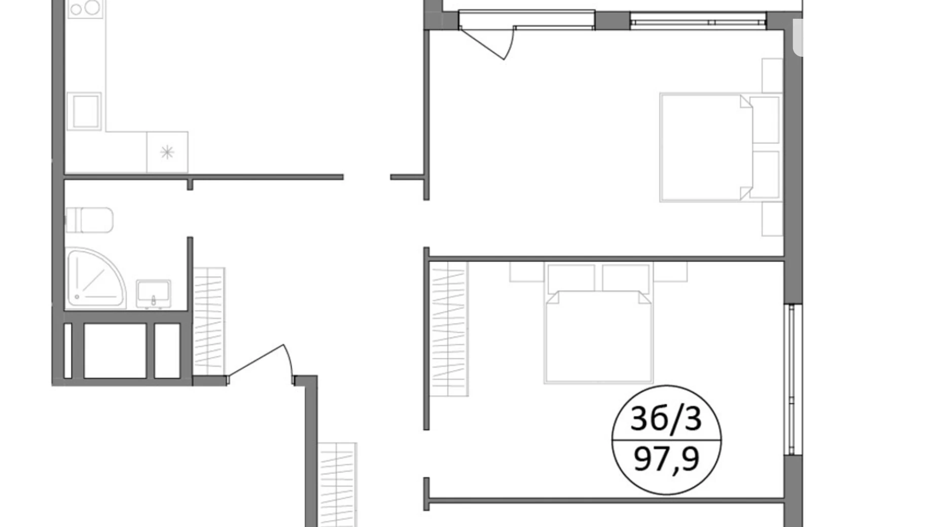 Продається 3-кімнатна квартира 97.9 кв. м у Брюховичах, вул. Широка, 22 - фото 2