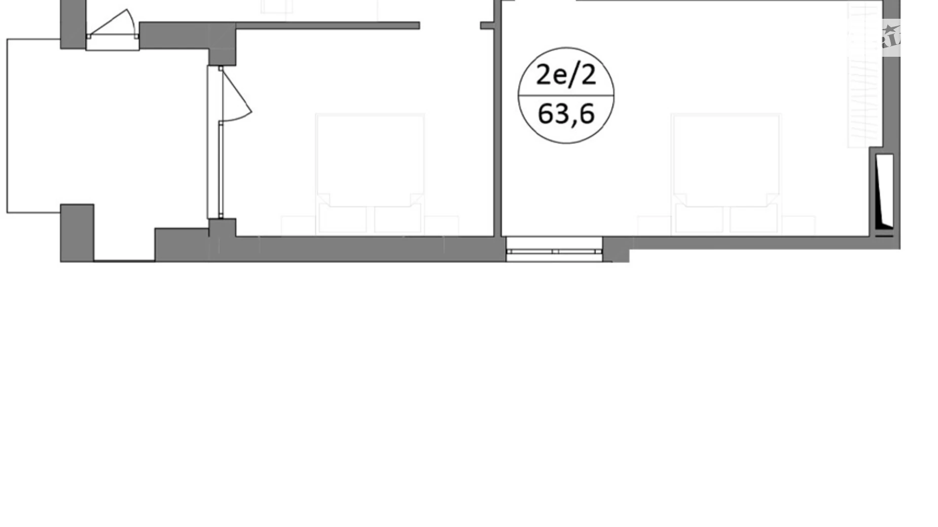 Продається 2-кімнатна квартира 63.6 кв. м у Брюховичах, вул. Широка, 22 - фото 2