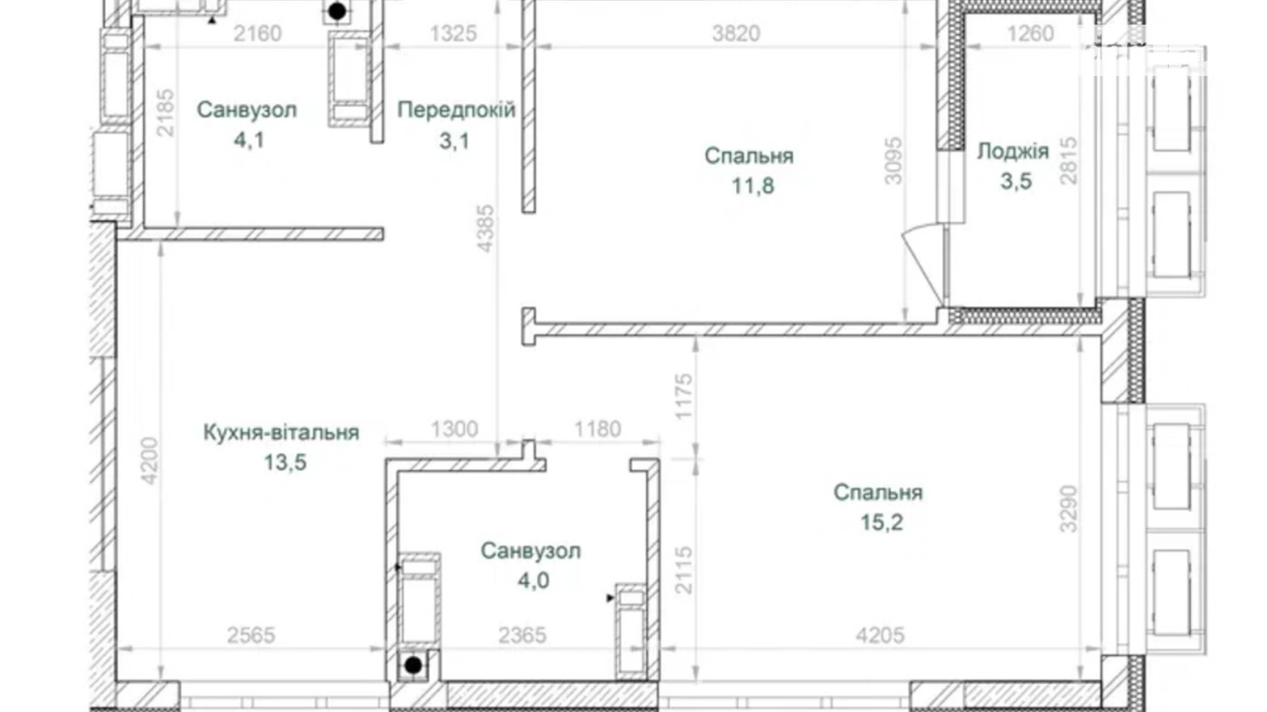 Продается 2-комнатная квартира 56.6 кв. м в Киеве, ул. Вавиловых, 9-11 - фото 3