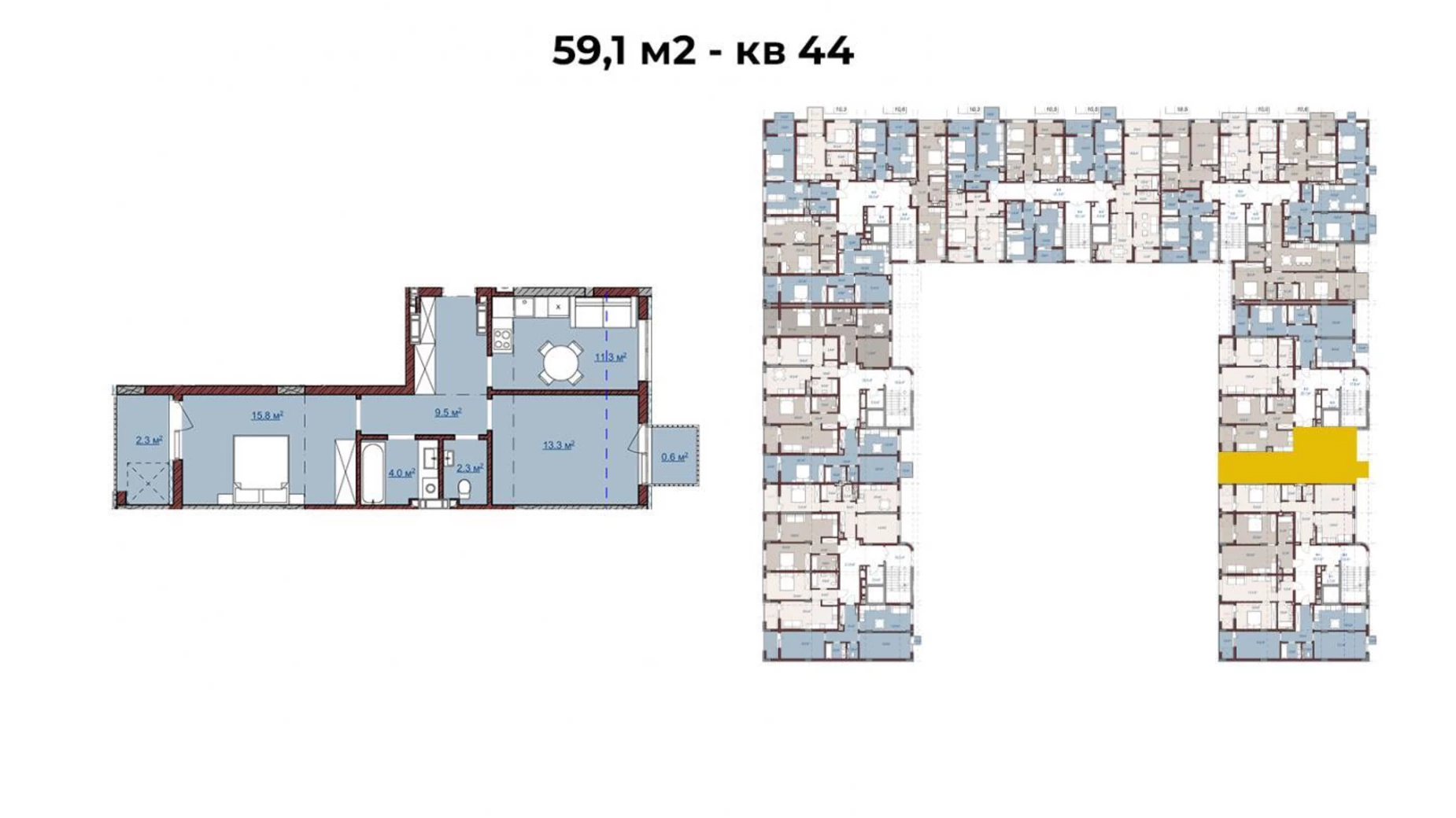 Продається 2-кімнатна квартира 59.1 кв. м у Минаї, пров. Парковий - фото 2