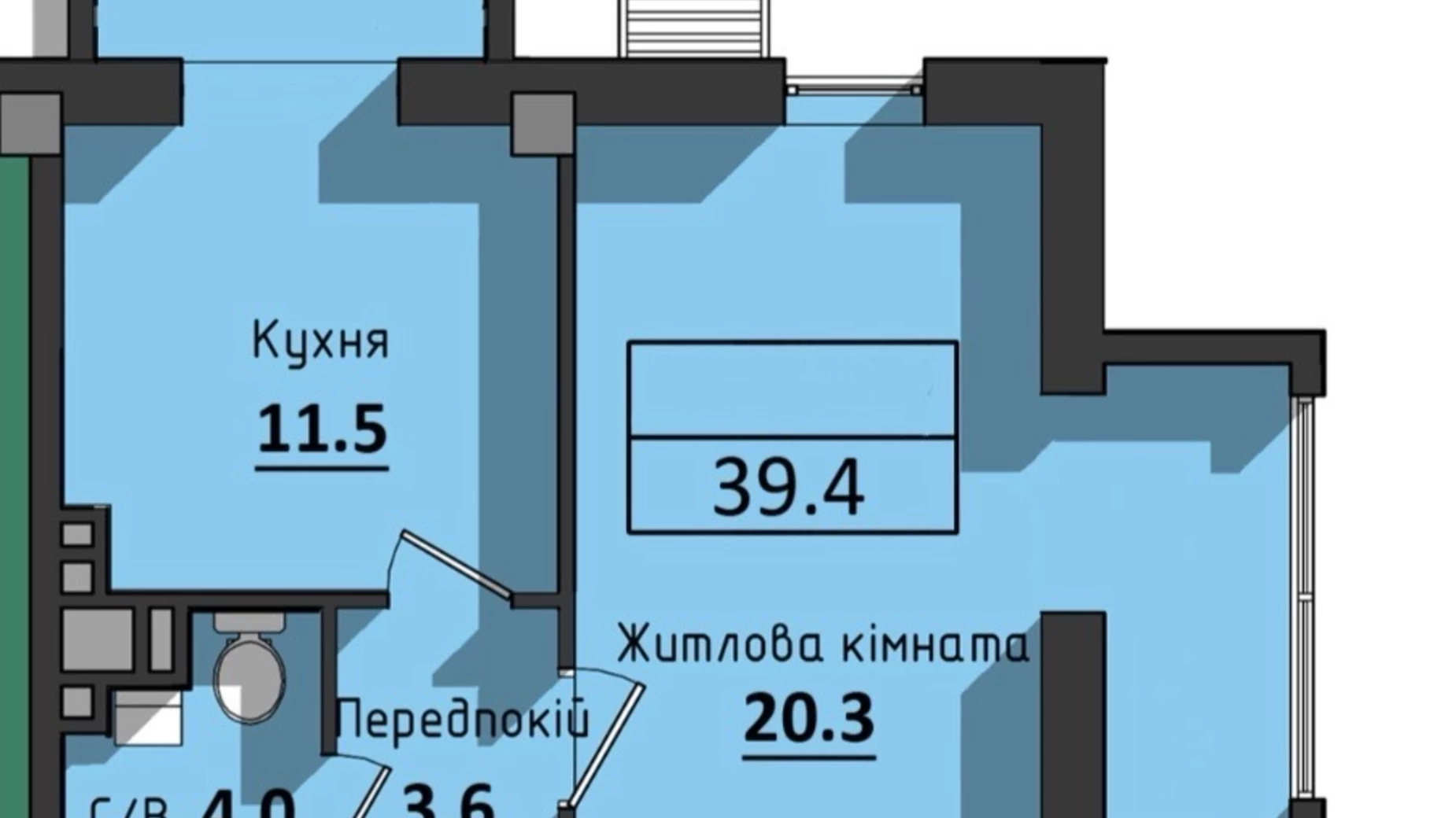 Продается 1-комнатная квартира 39.4 кв. м в Одессе, ул. Космонавтов, 23К - фото 2