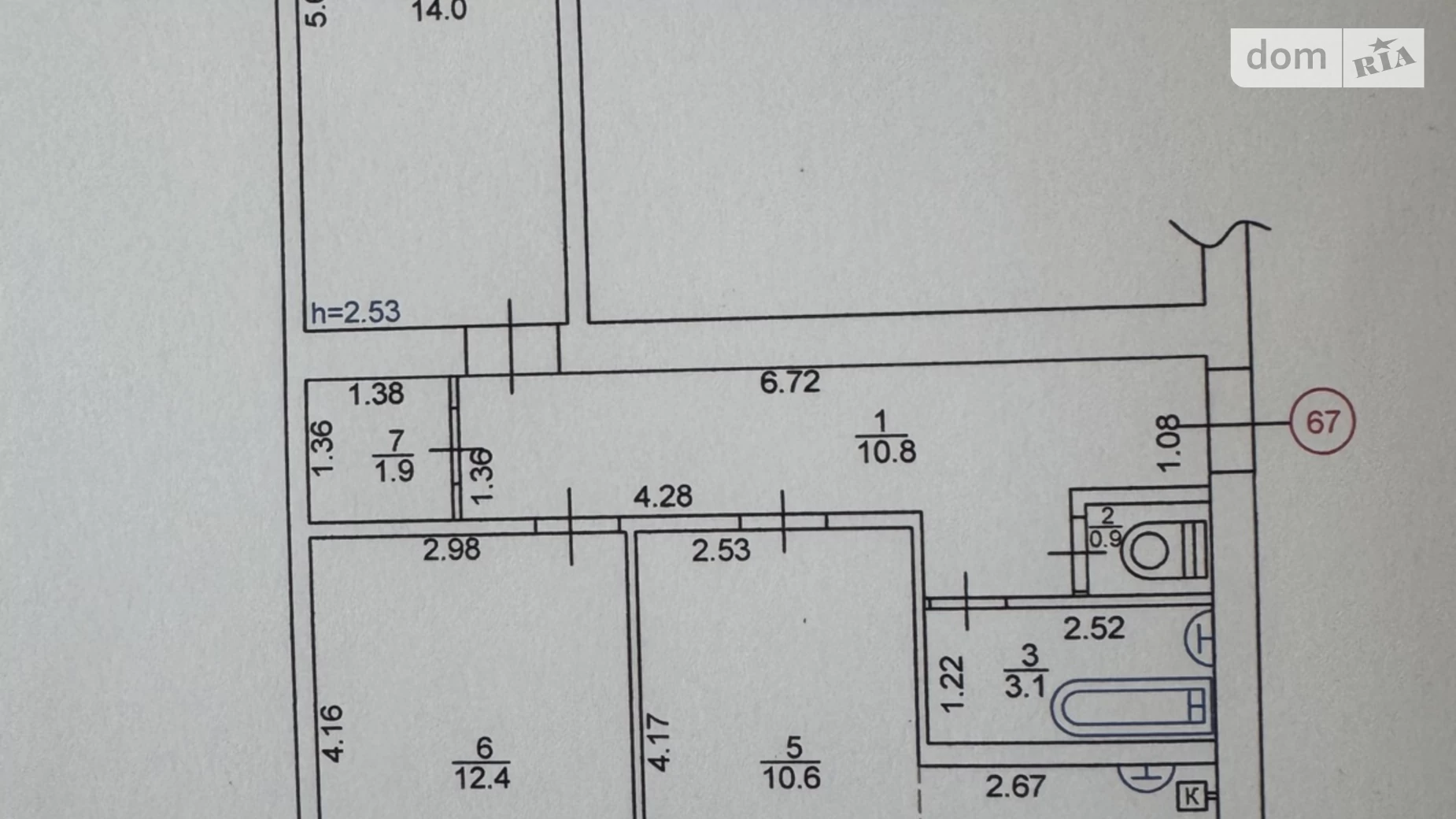 Продається 3-кімнатна квартира 61.3 кв. м у Чернігові, вул. Межова, 3 - фото 2