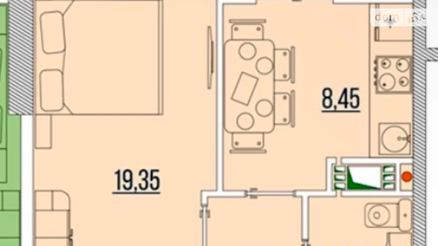 Продается 1-комнатная квартира 39.6 кв. м в Одессе - фото 5