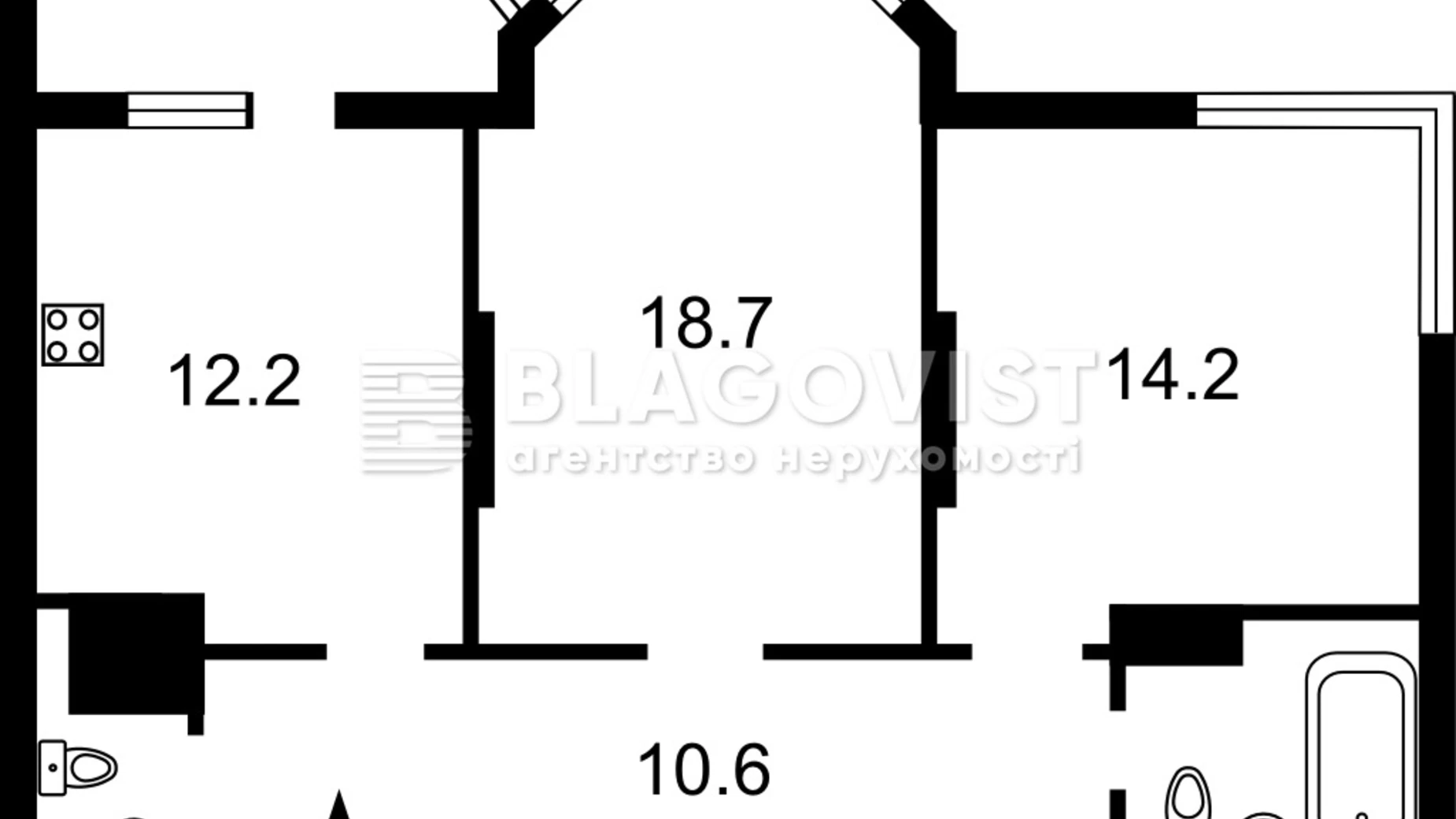 Продается 2-комнатная квартира 63 кв. м в Киеве, ул. Чавдар Елизаветы, 24 - фото 2