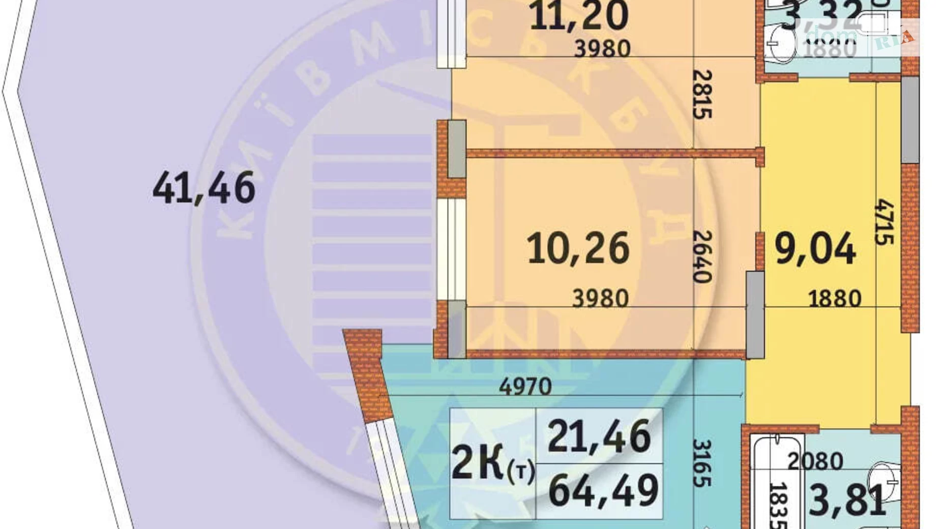 Продається 2-кімнатна квартира 73.7 кв. м у Києві, вул. Дубищанська, 6 - фото 2