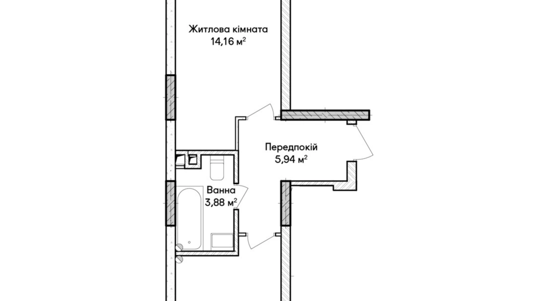 Продается 1-комнатная квартира 37 кв. м в Ирпене, ул. Ольги Кобылянской(Достоевского) - фото 2