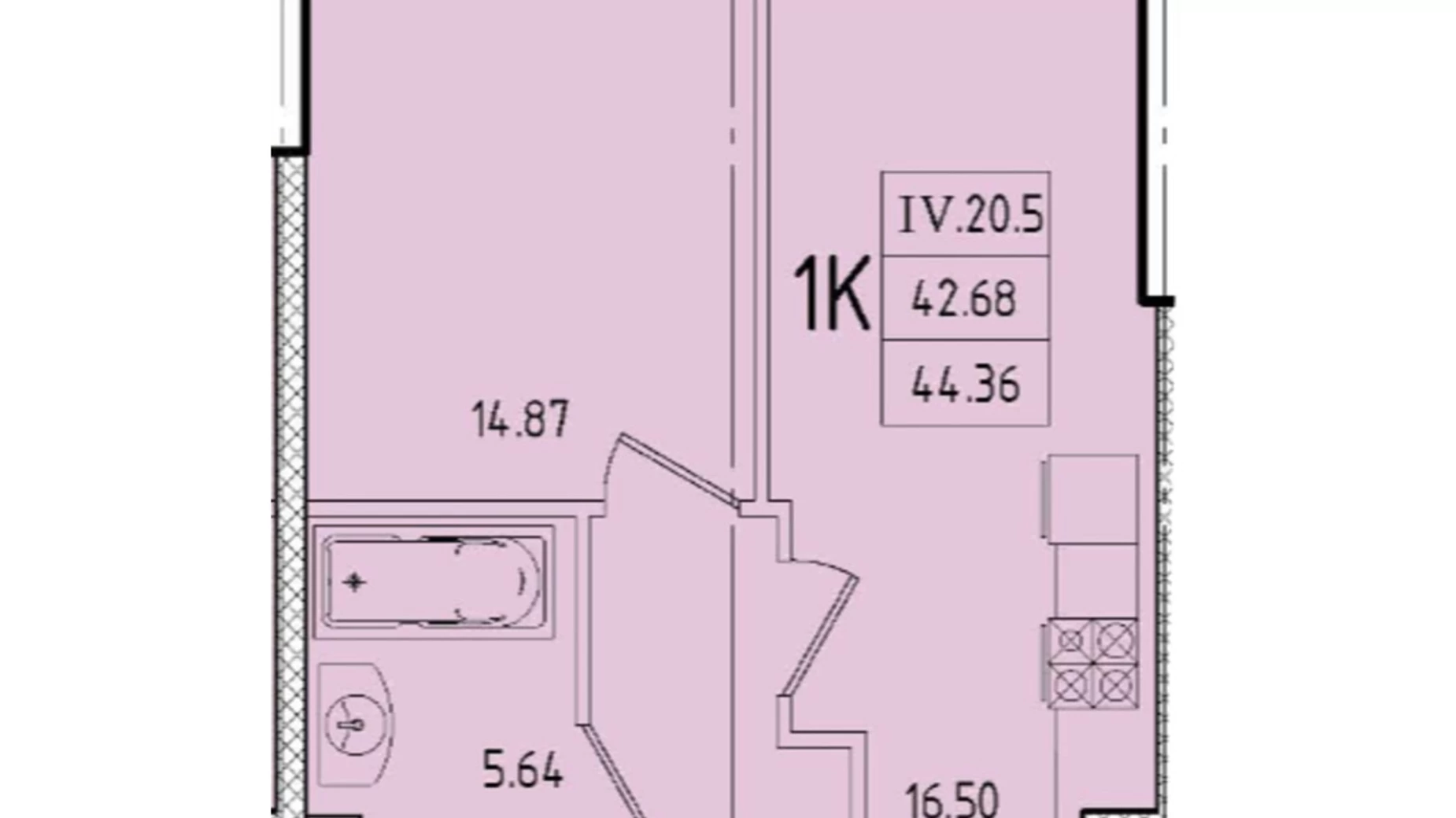 Продається 1-кімнатна квартира 44.36 кв. м у Одесі, вул. Генуезька, 1Ж - фото 2