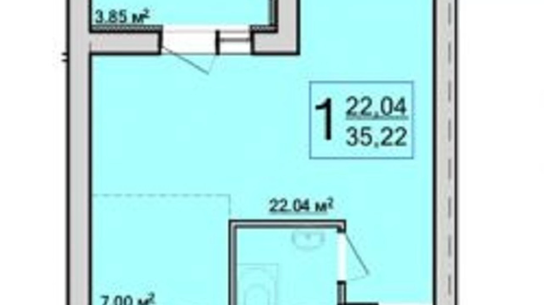 Продается 1-комнатная квартира 35.33 кв. м в Харькове, ул. Академика Барабашова, 10В - фото 3