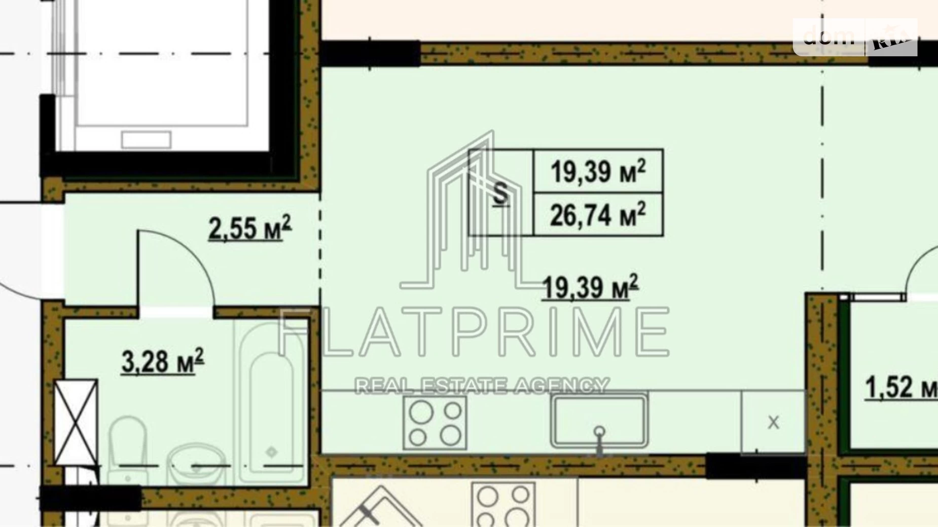 Продается 1-комнатная квартира 26.74 кв. м в Киеве, ул. Милославская - фото 4