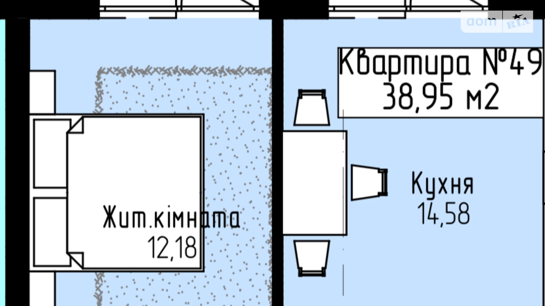 Продается 1-комнатная квартира 38.95 кв. м в Минае, пер. Кучерявый - фото 3