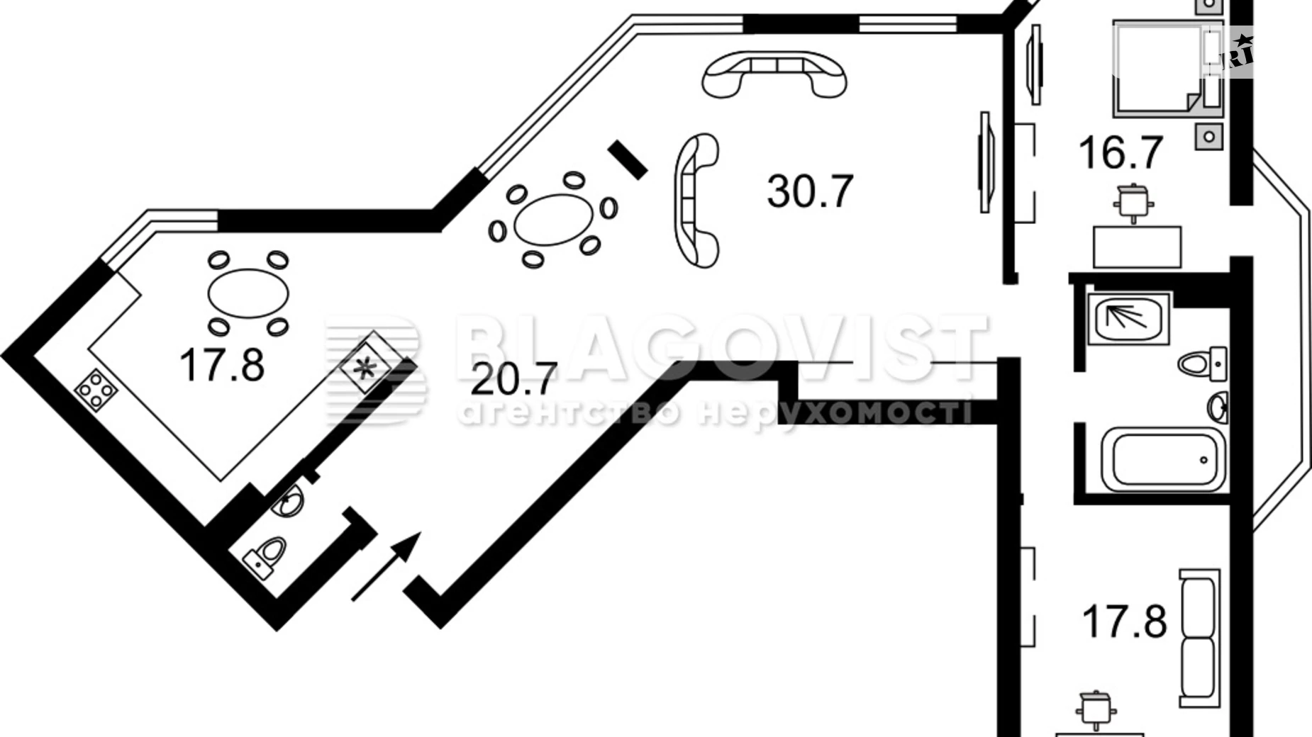Продается 3-комнатная квартира 115 кв. м в Киеве, ул. Степана Рудницкого(Академика Вильямса), 5 - фото 2