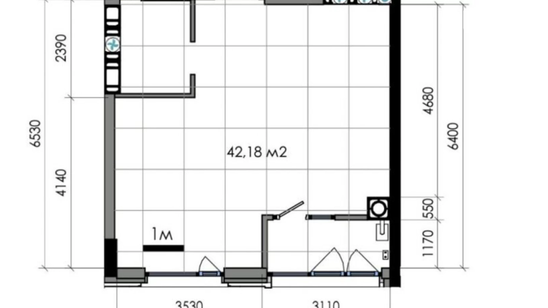 Продається 1-кімнатна квартира 42.2 кв. м у Дніпрі, вул. Короленка, 22А корпус 2 - фото 2