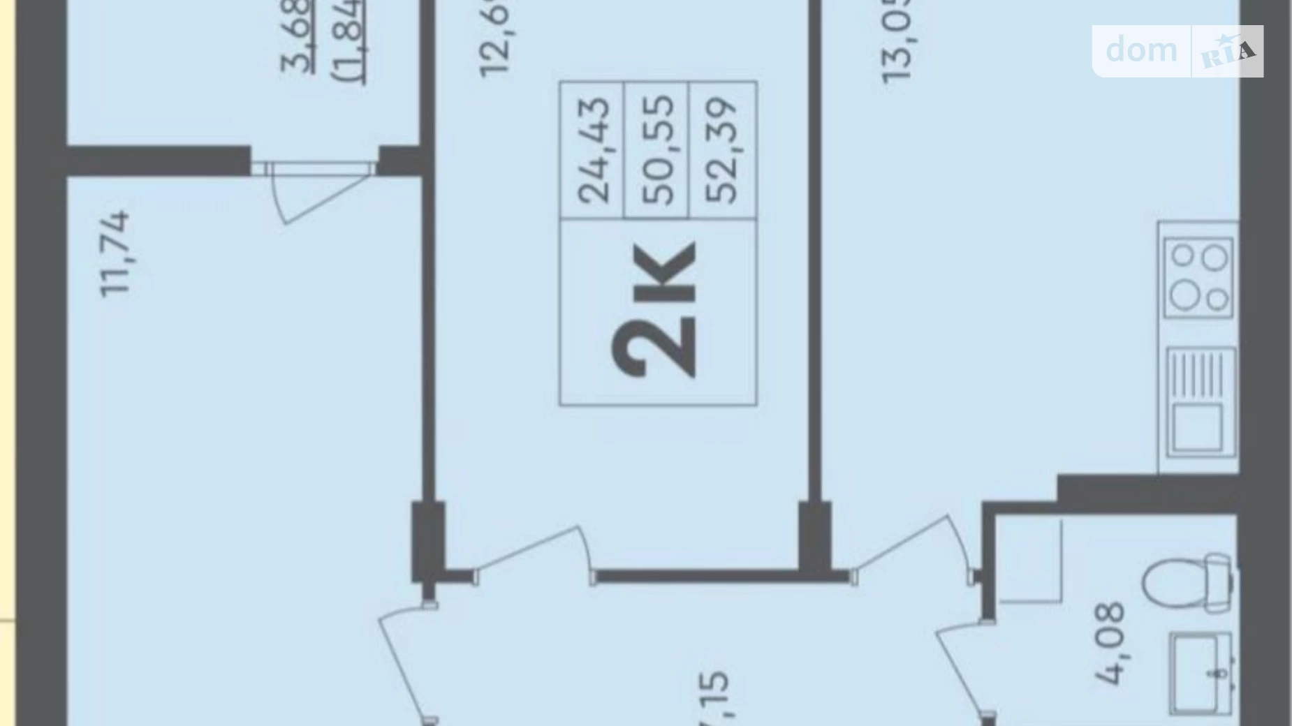 Продается 2-комнатная квартира 53 кв. м в Броварах, ул. Героев Крут, 2 - фото 2