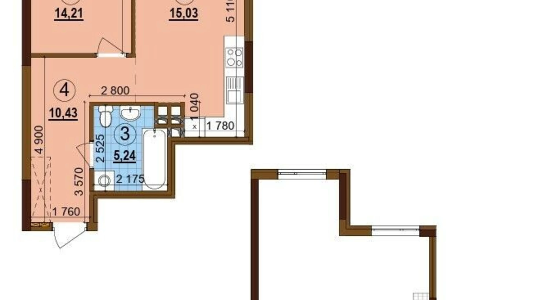Продається 1-кімнатна квартира 44.91 кв. м у Києві, вул. Всеволода Змієнка, 34/21 - фото 4
