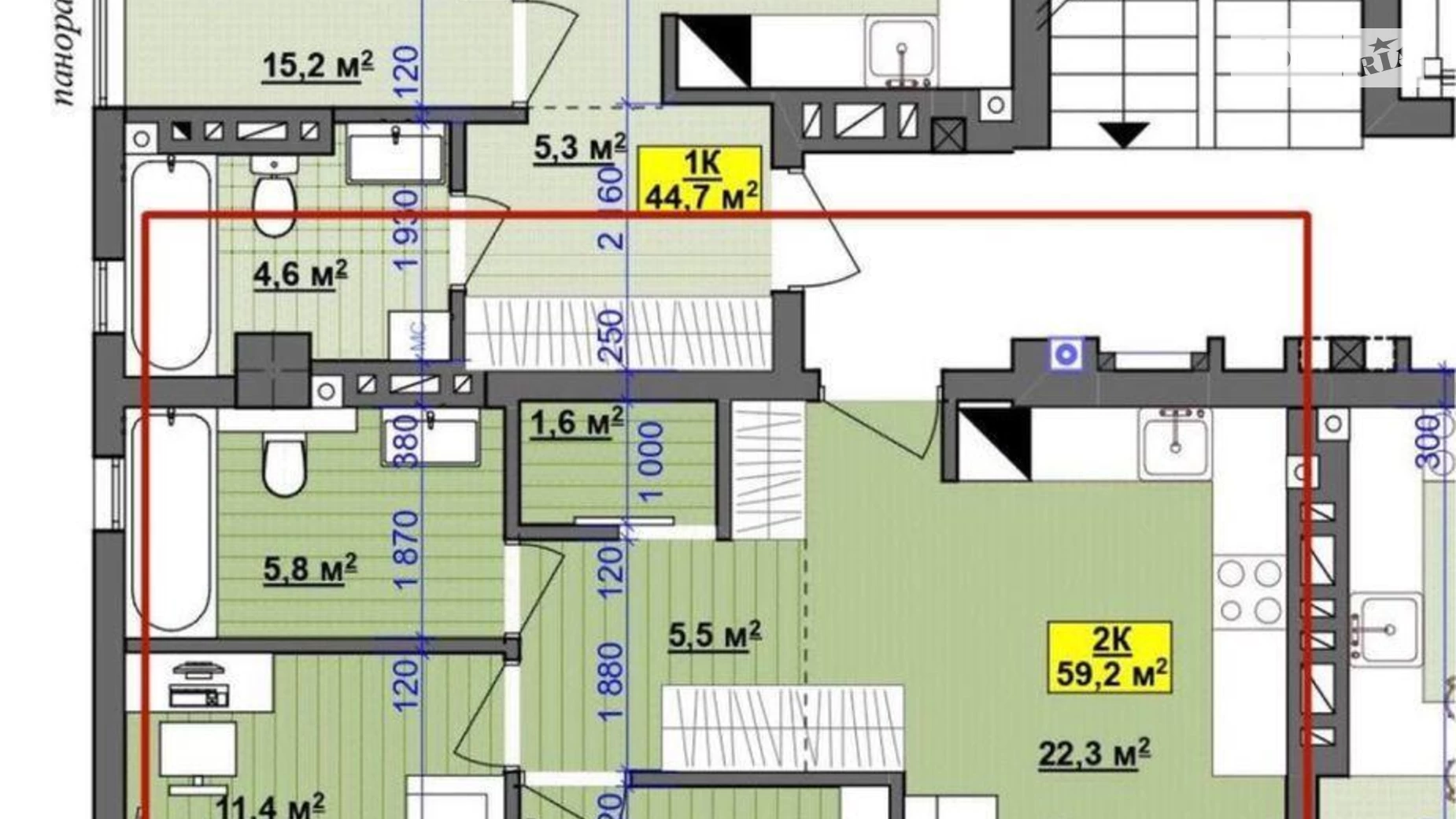 Продається 2-кімнатна квартира 59 кв. м у Івано-Франківську, вул. Національної Гвардії - фото 3