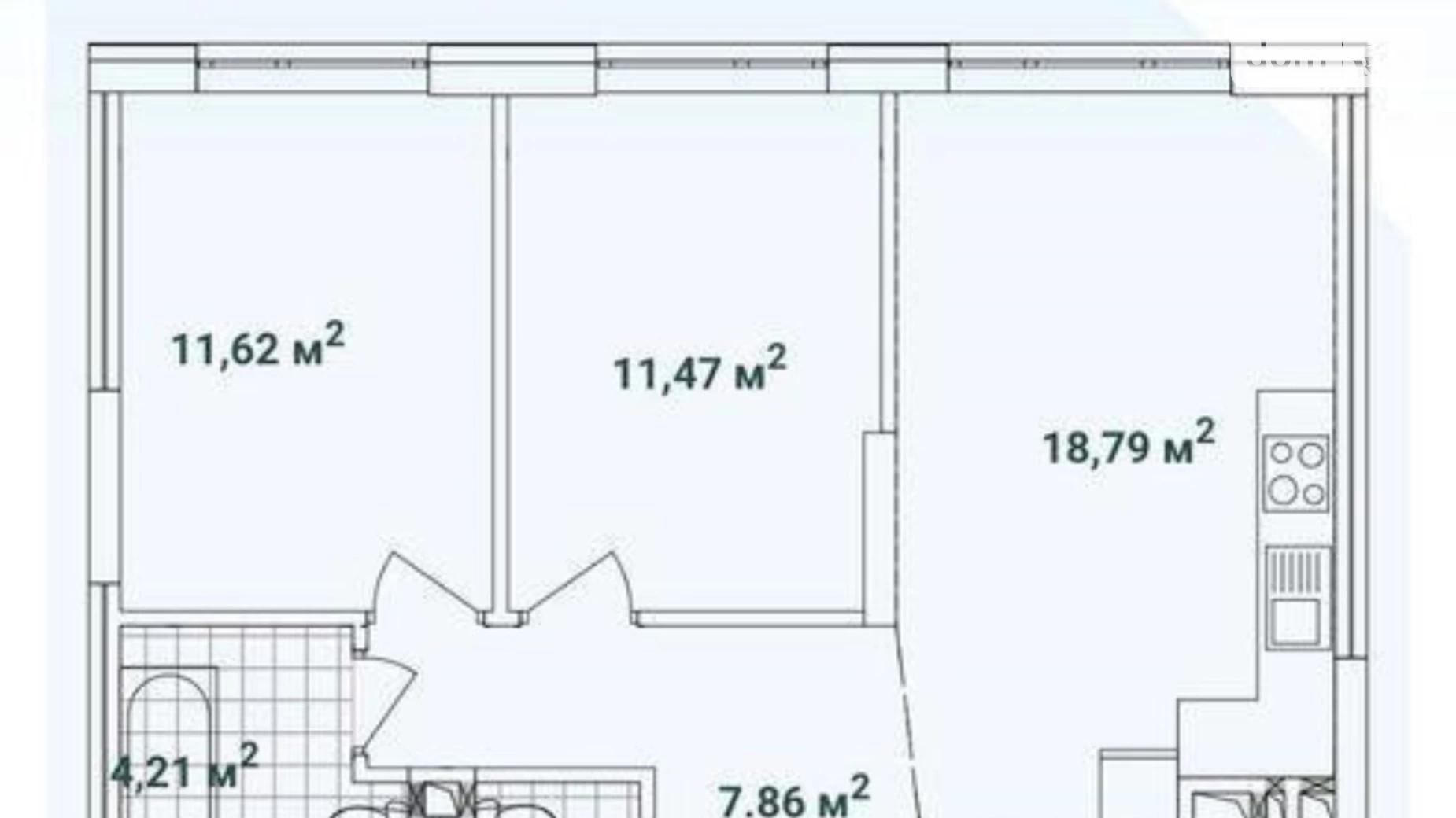 Продается 2-комнатная квартира 56 кв. м в Киеве, ул. Александра Олеся, 17 - фото 2