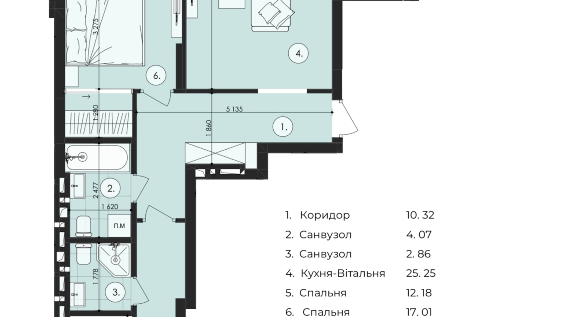Продается 2-комнатная квартира 74.08 кв. м в Дублянах, ул. Владимира Великого, 3 - фото 2