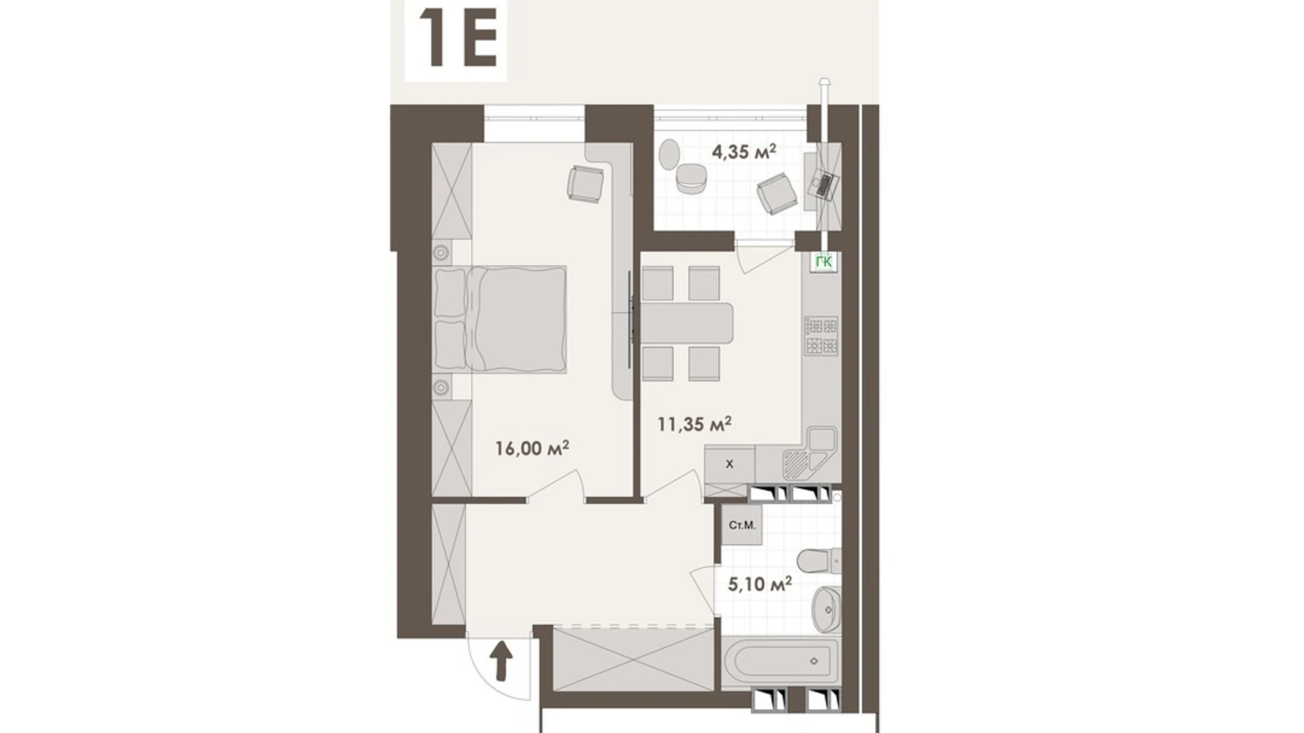 Продается 1-комнатная квартира 47.2 кв. м в Виннице, ул. Стрелецкая, 23 - фото 3