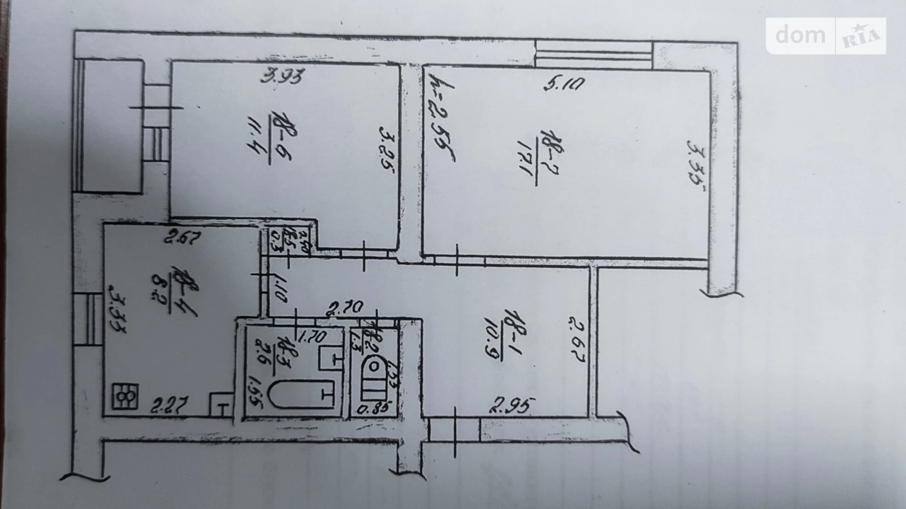 Продается 2-комнатная квартира 51.8 кв. м в Ржищеве, ул. Соборная, 18 - фото 2