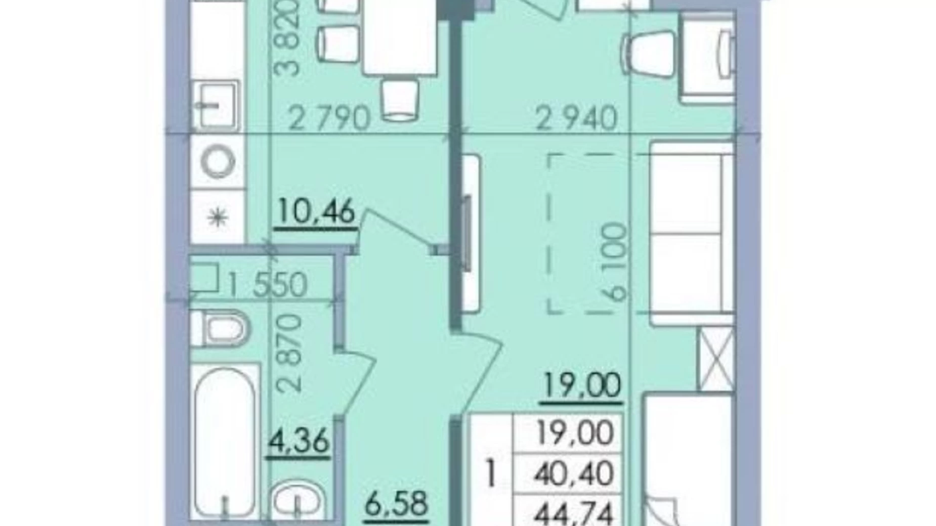 Продается 1-комнатная квартира 45 кв. м в Полтаве, цена: 33000 $ - фото 4