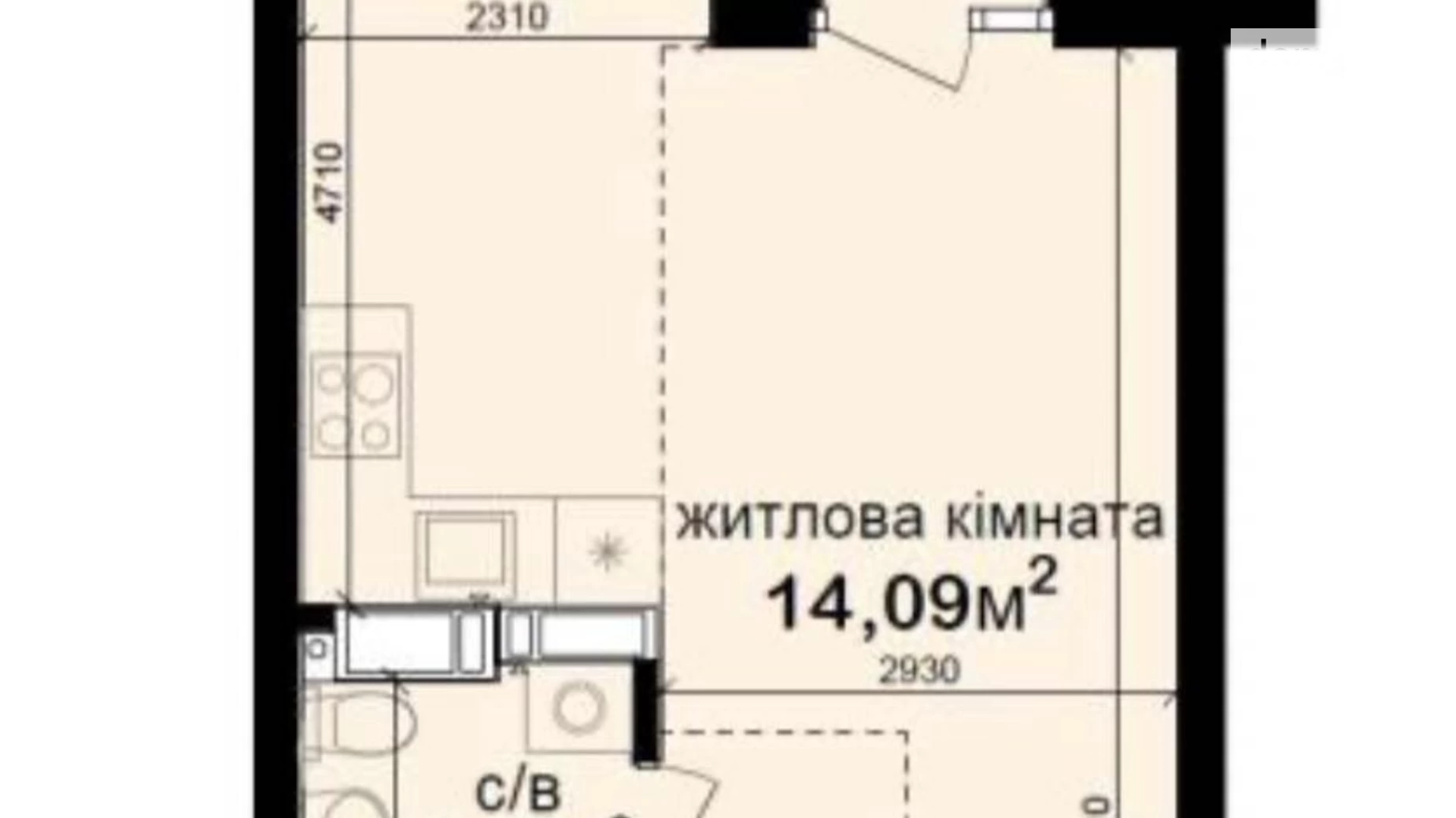 Продается 1-комнатная квартира 33.2 кв. м в Киеве, ул. Академика Заболотного, 148Б - фото 2