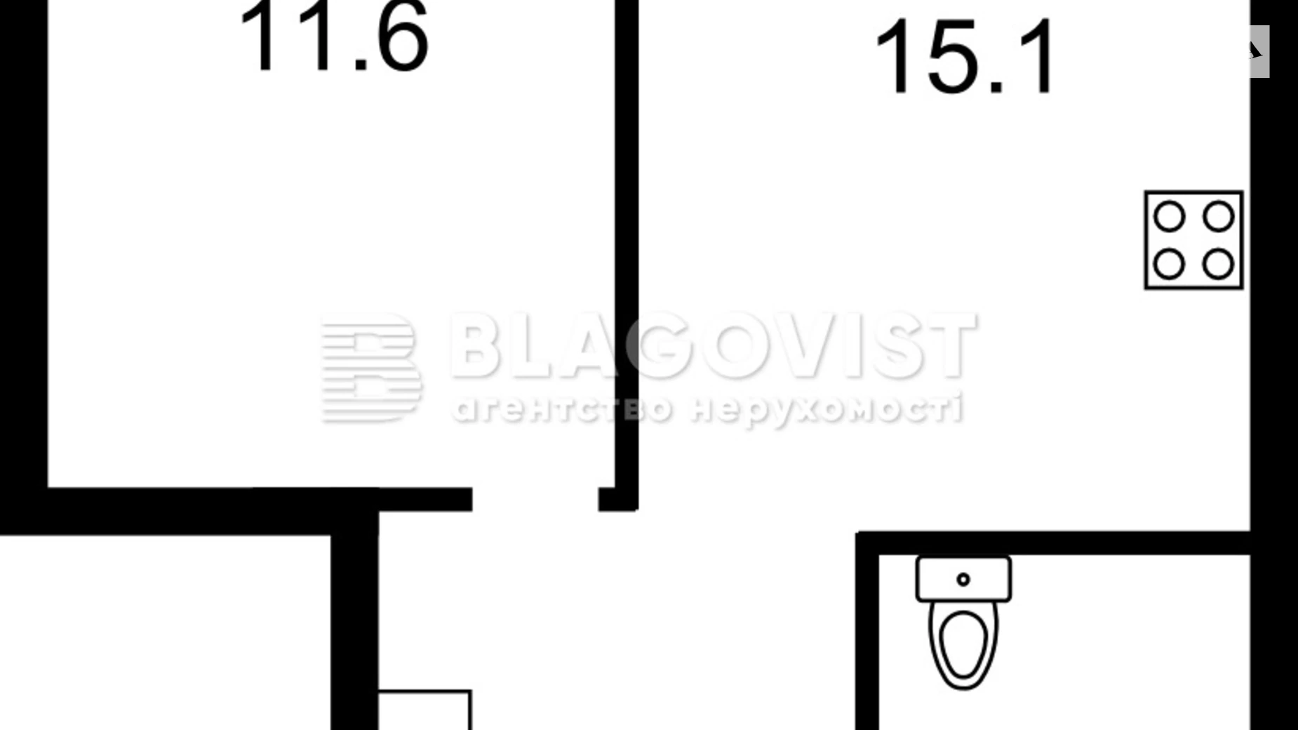 Продається 1-кімнатна квартира 44 кв. м у Києві, вул. Родини Крістерів, 14 - фото 3