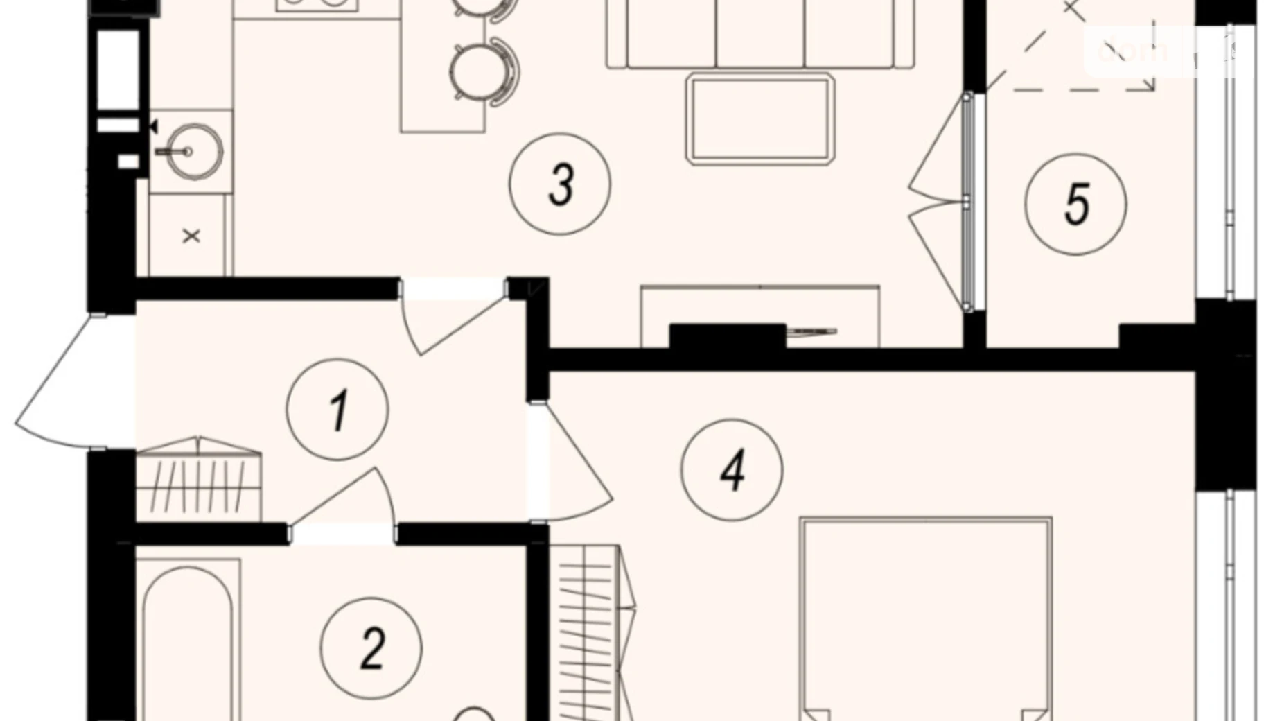 Продается 1-комнатная квартира 43.88 кв. м в Ужгороде, ул. Тлехаса, 89А - фото 2
