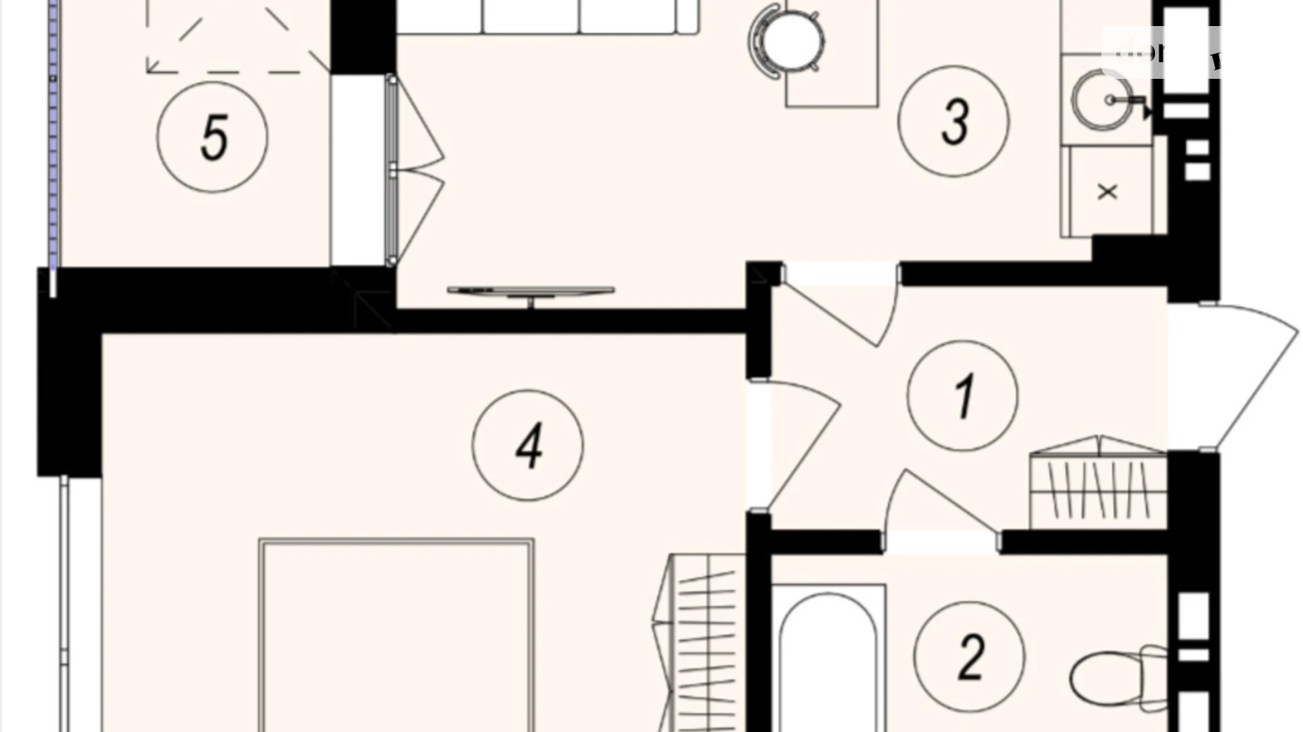 Продается 1-комнатная квартира 37.87 кв. м в Ужгороде, ул. Тлехаса, 89А - фото 2