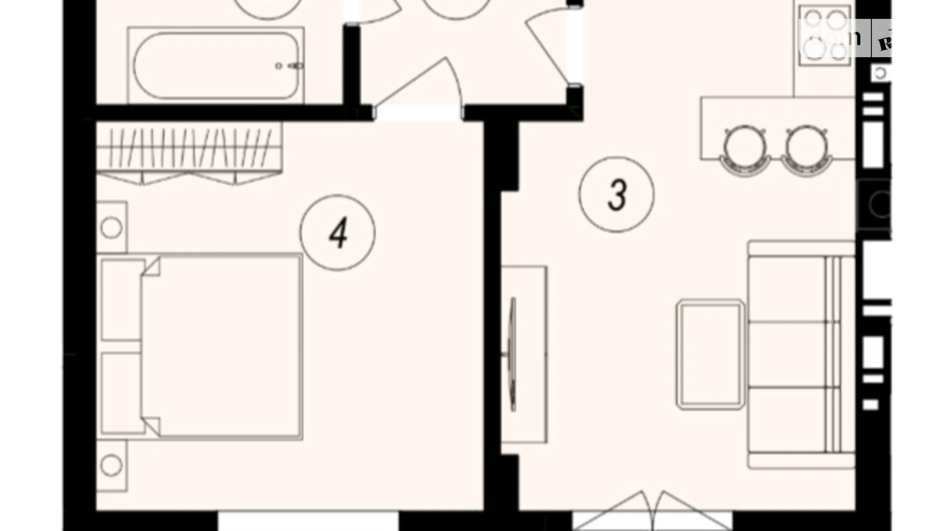 Продается 1-комнатная квартира 42.58 кв. м в Ужгороде, ул. Тлехаса, 89А - фото 2