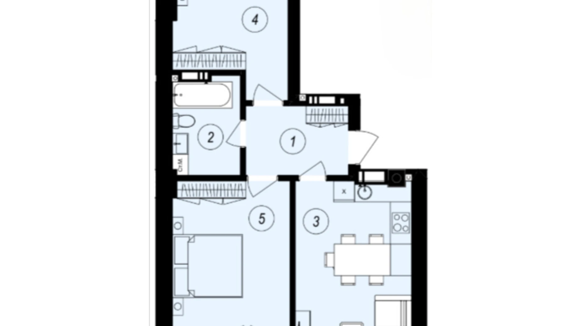 Продается 2-комнатная квартира 65.75 кв. м в Ужгороде, ул. Тлехаса, 89А - фото 2