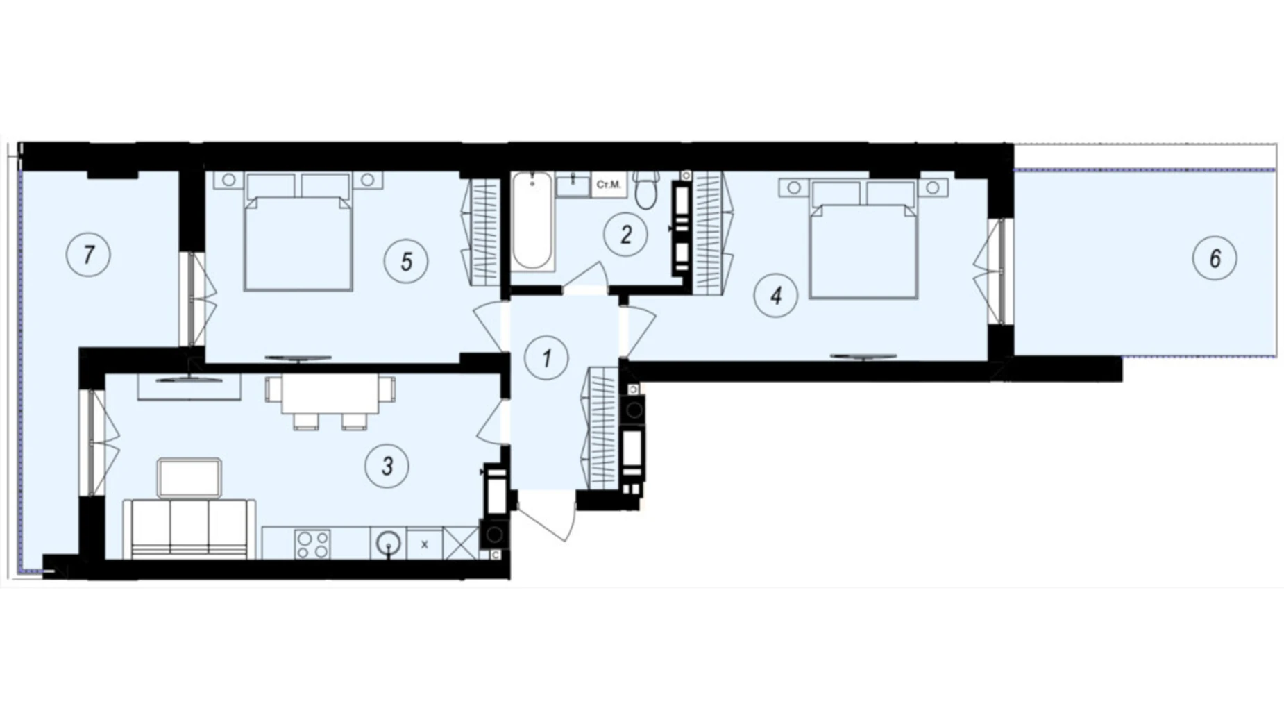 Продається 2-кімнатна квартира 72.25 кв. м у Ужгороді, вул. Тлехаса, 89А - фото 2