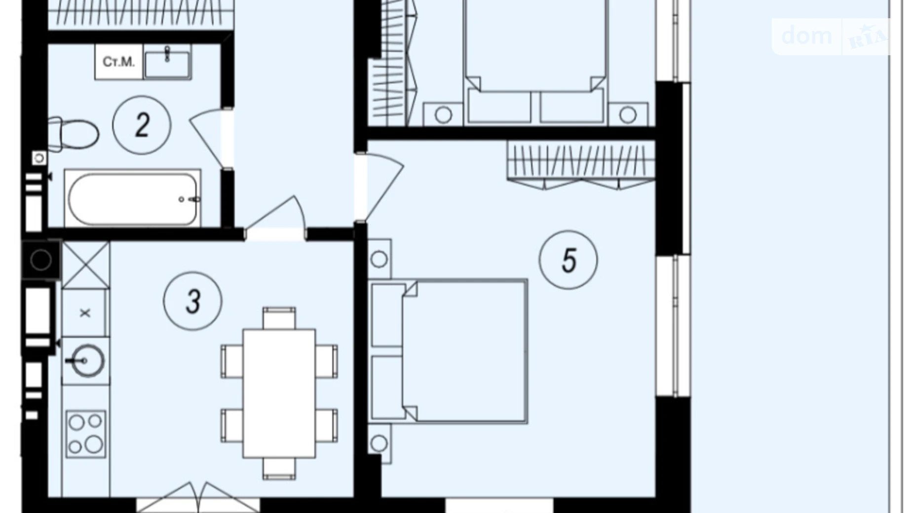 Продается 2-комнатная квартира 64.75 кв. м в Ужгороде, ул. Тлехаса, 89А - фото 2