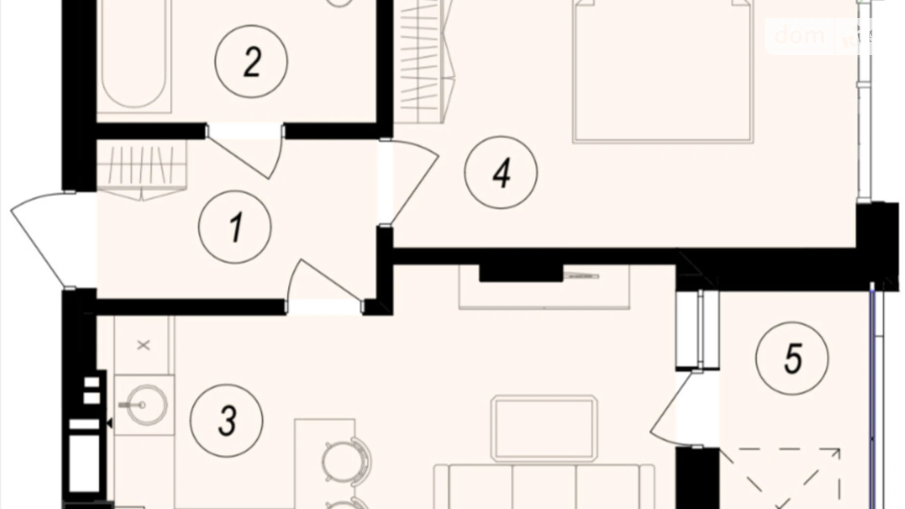 Продається 1-кімнатна квартира 41.09 кв. м у Ужгороді, вул. Тлехаса, 89А - фото 2