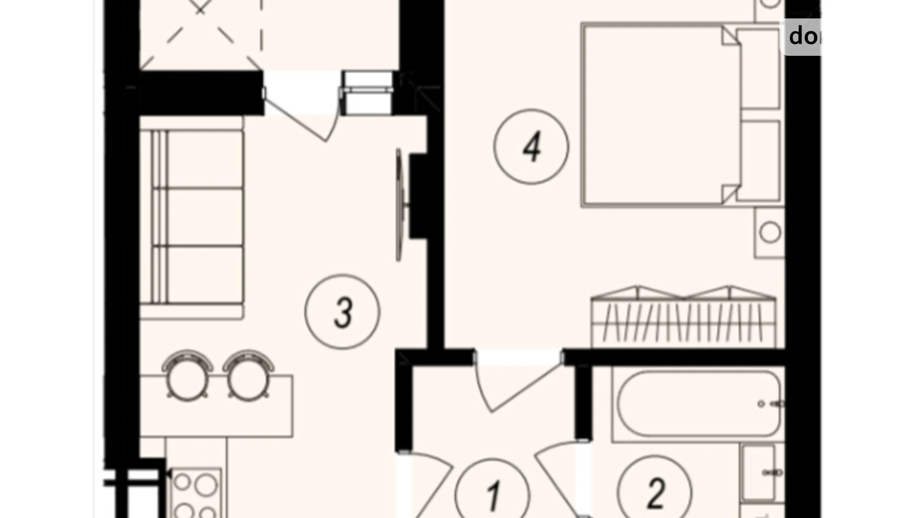 Продается 1-комнатная квартира 39.43 кв. м в Ужгороде, ул. Тлехаса, 89А - фото 2