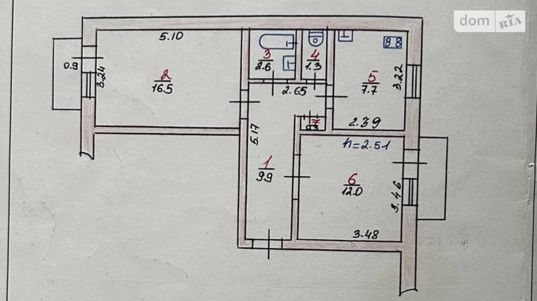 Продається 2-кімнатна квартира 51.5 кв. м у Хмельницькому, цена: 41000 $ - фото 3