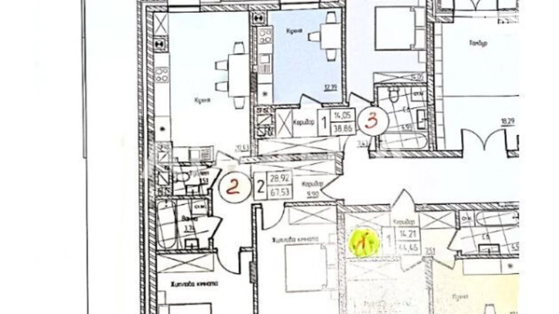 Продается 1-комнатная квартира 38.86 кв. м в Черновцах - фото 4