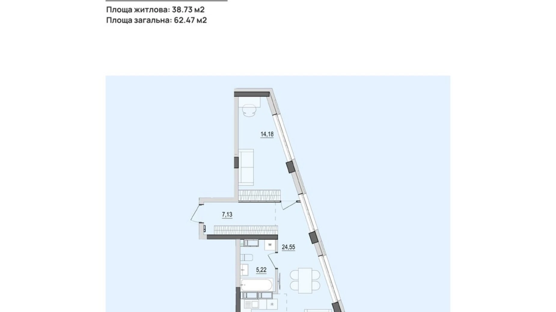 Продається 2-кімнатна квартира 62.47 кв. м у Вінниці, вул. Келецька, 121 - фото 2