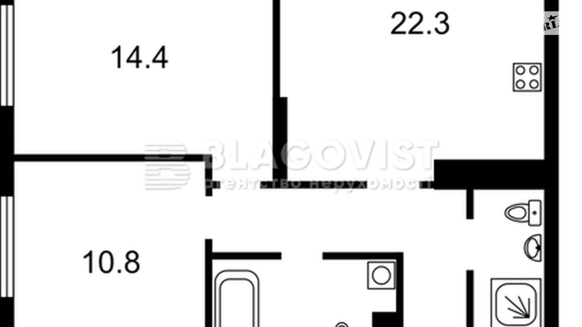 Продается 2-комнатная квартира 72.7 кв. м в Киеве, ул. Александра Олеся, 10 - фото 4