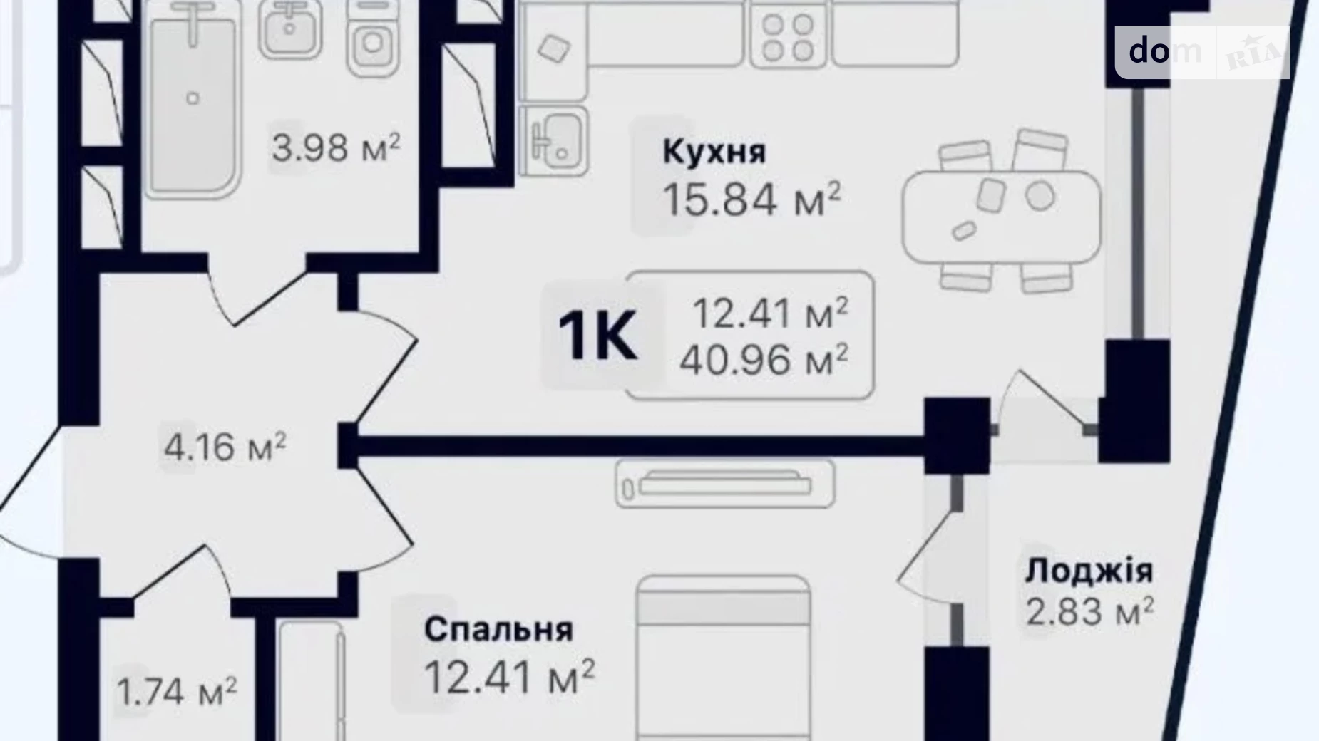 Продається 1-кімнатна квартира 40.96 кв. м у Львові, вул. Соняшникова, 34 - фото 4